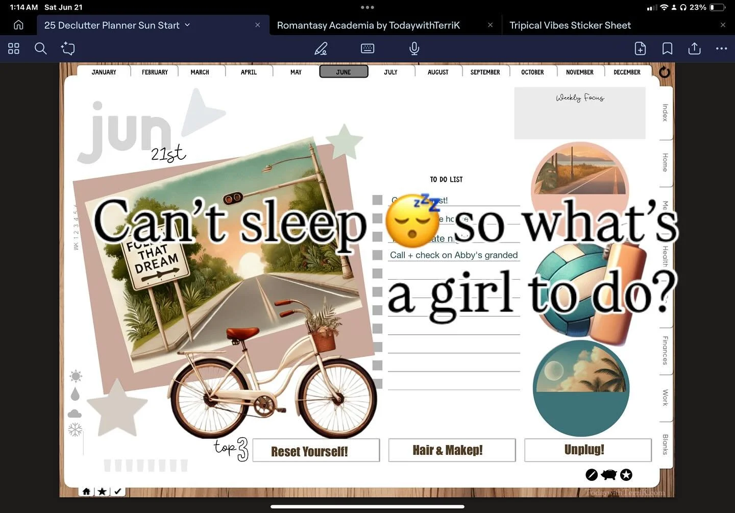Medicated and unable to 💤! A planner girl plans&hellip; #planning #digitalplannergirl #cantsleep #medicated #momlife #etsyshopowner #todaywithterrik #youtuber #lifeofaworkingmom