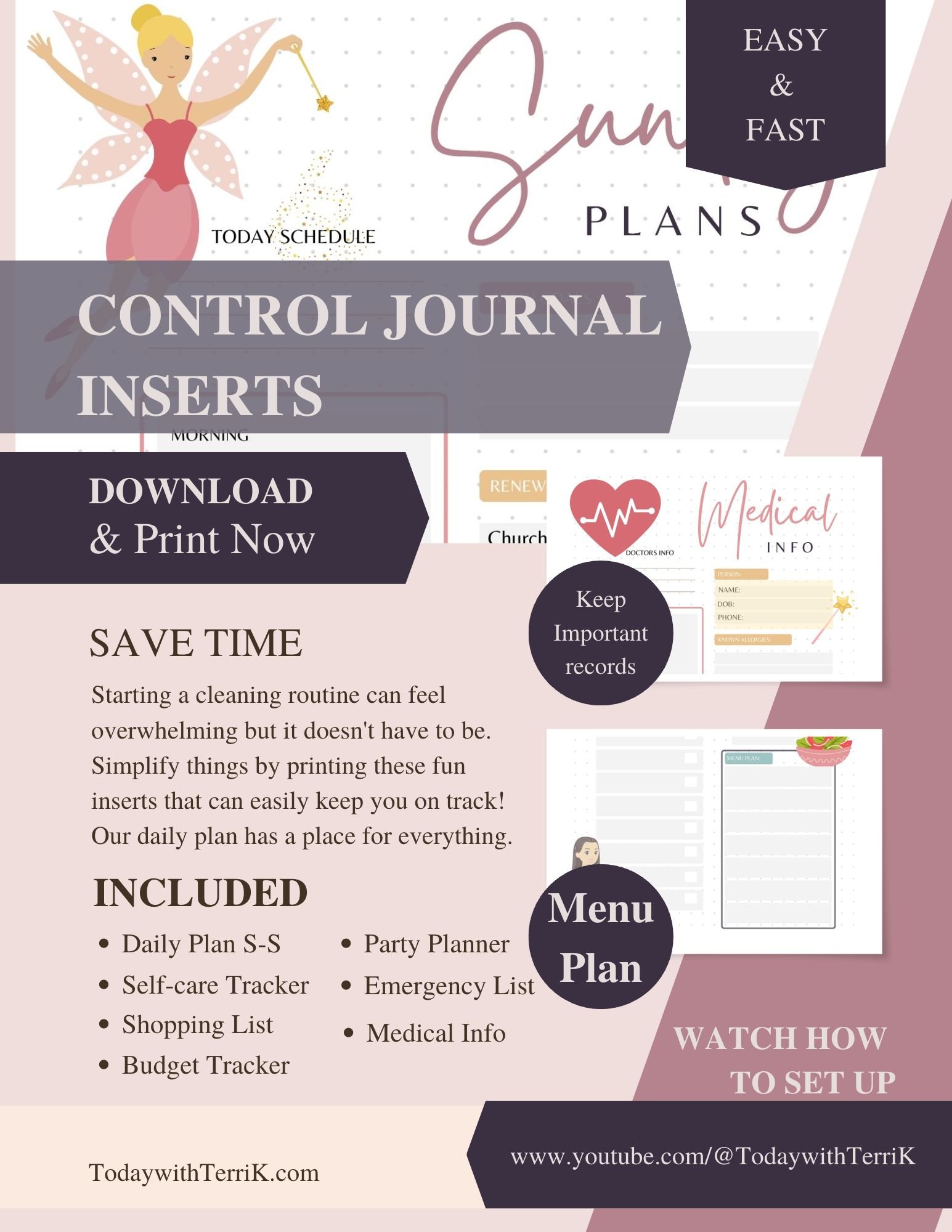 Printable Control Journal Inserts