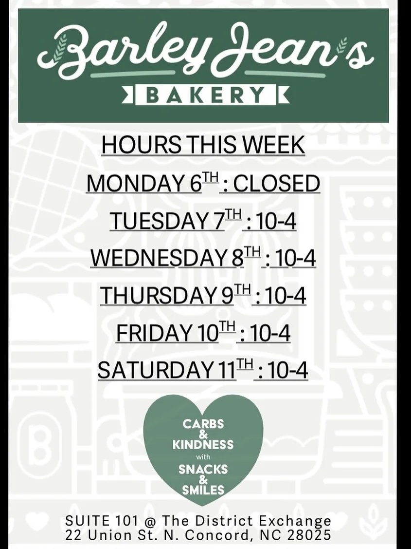 We are closed tomorrow but then back at it Tuesday- Saturday 10-4! @thedistrict.exchange building @downtownconcordnc is open every day and is a great spot to come eat your lunch, take a break, or hang out with friends. Come see what&rsquo;s open alre