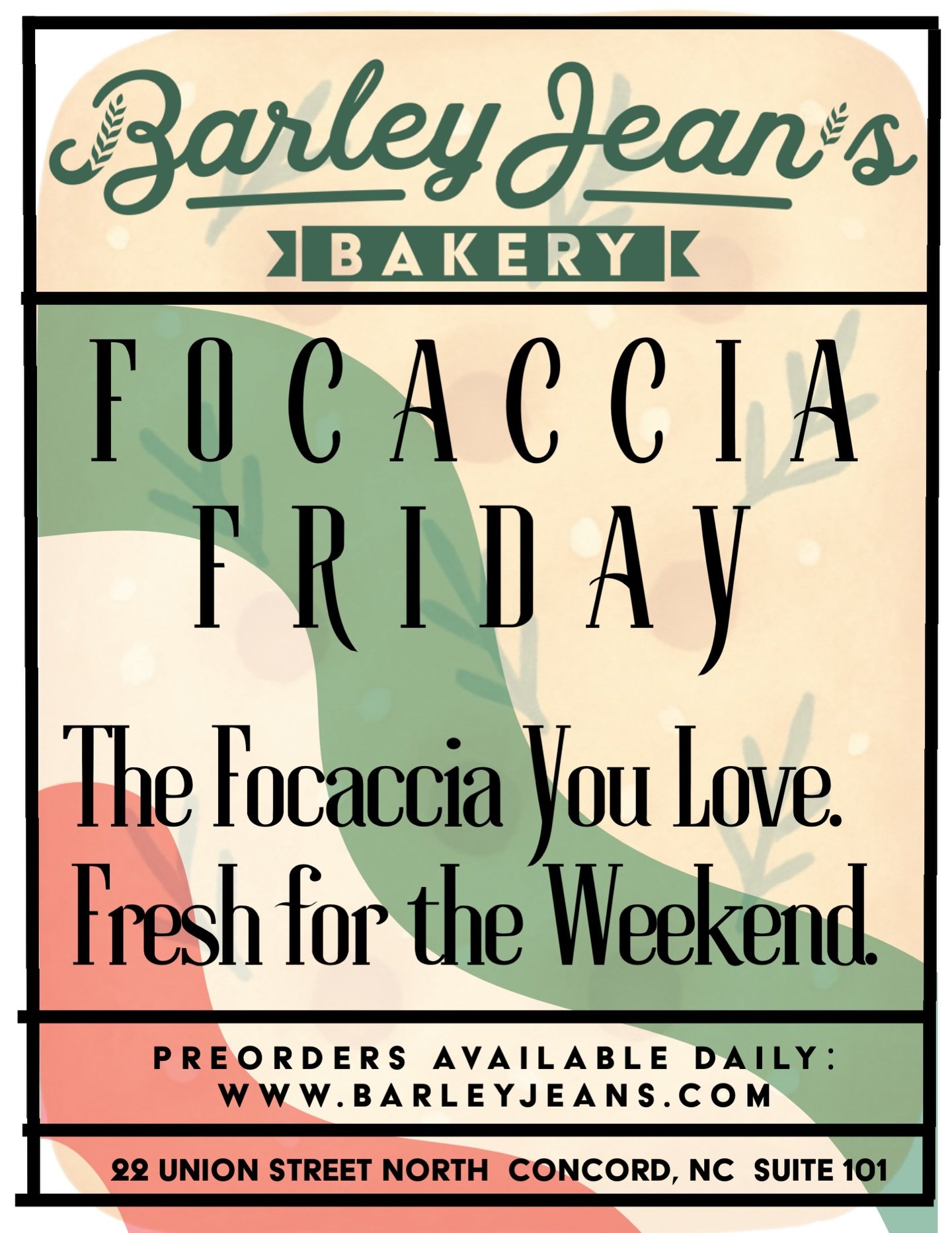 Come see us today, tomorrow, or Saturday 10 am-5 pm! #focacciafriday and #sourdoughsaturday are going to be beautiful! We are taking Sunday off to spend time as a family🌷❤️🐰