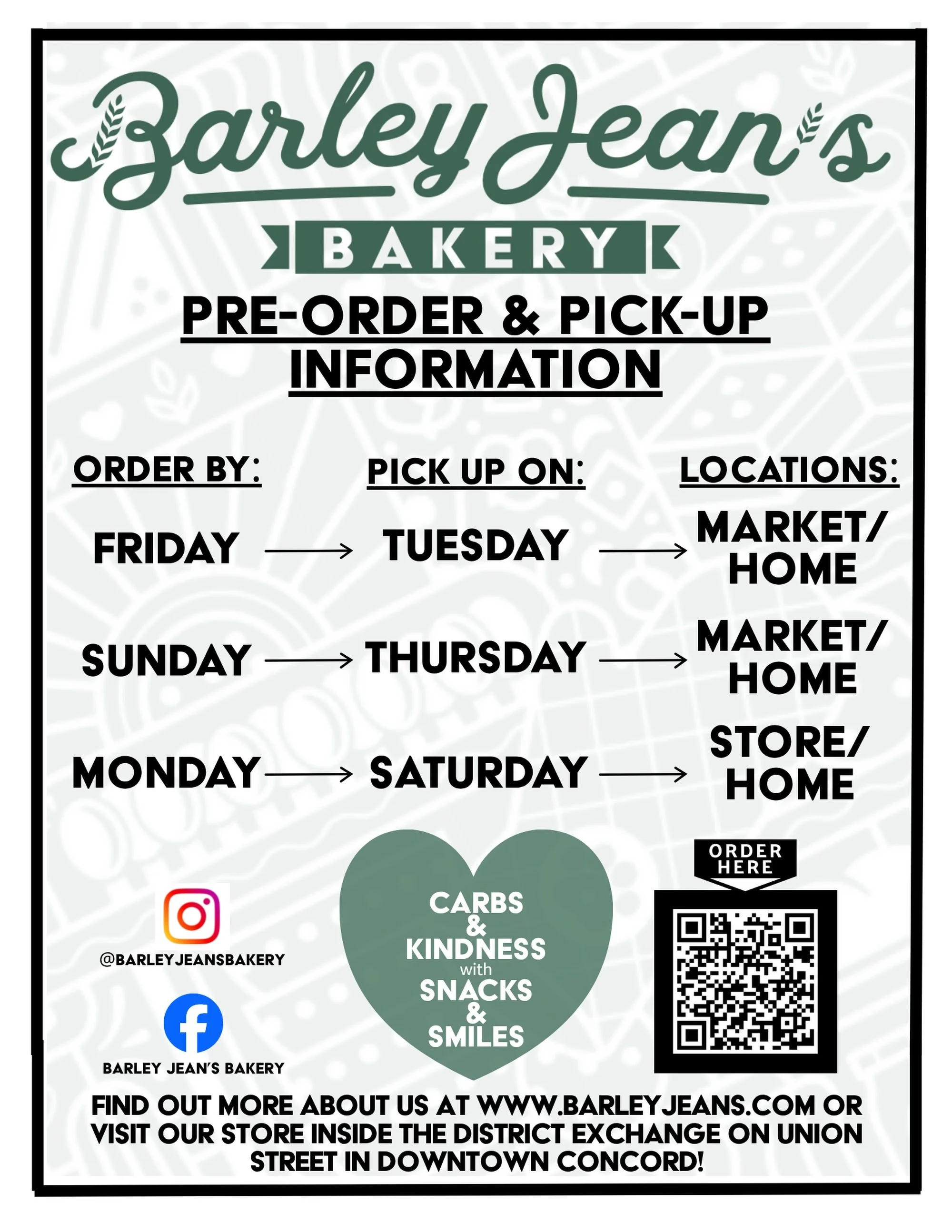 Finally fixed my pre-order set-up to (hopefully) make things more consistent for my baking process. Questions? Email: Melissa@barleyjeans.com