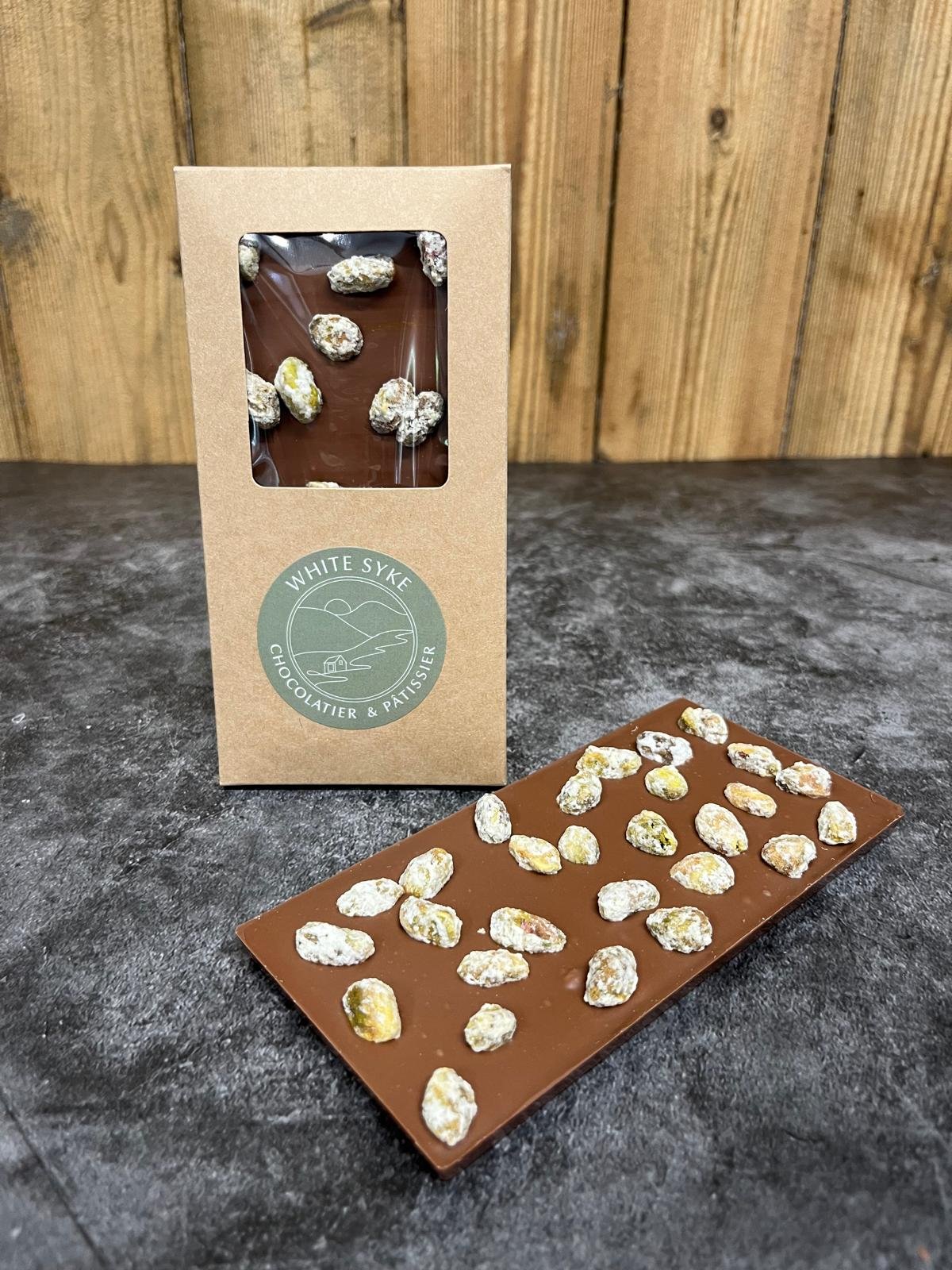 Milk Chocolate and Pistachio Bar