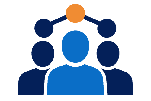 Icon of two hands holding a cube with six lines extending from the top, resembling a network or blockchain concept.