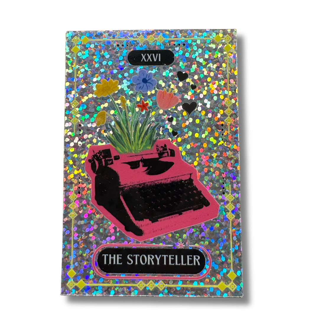 The Storyteller Glitter Tarot Card Sticker 2"x3"