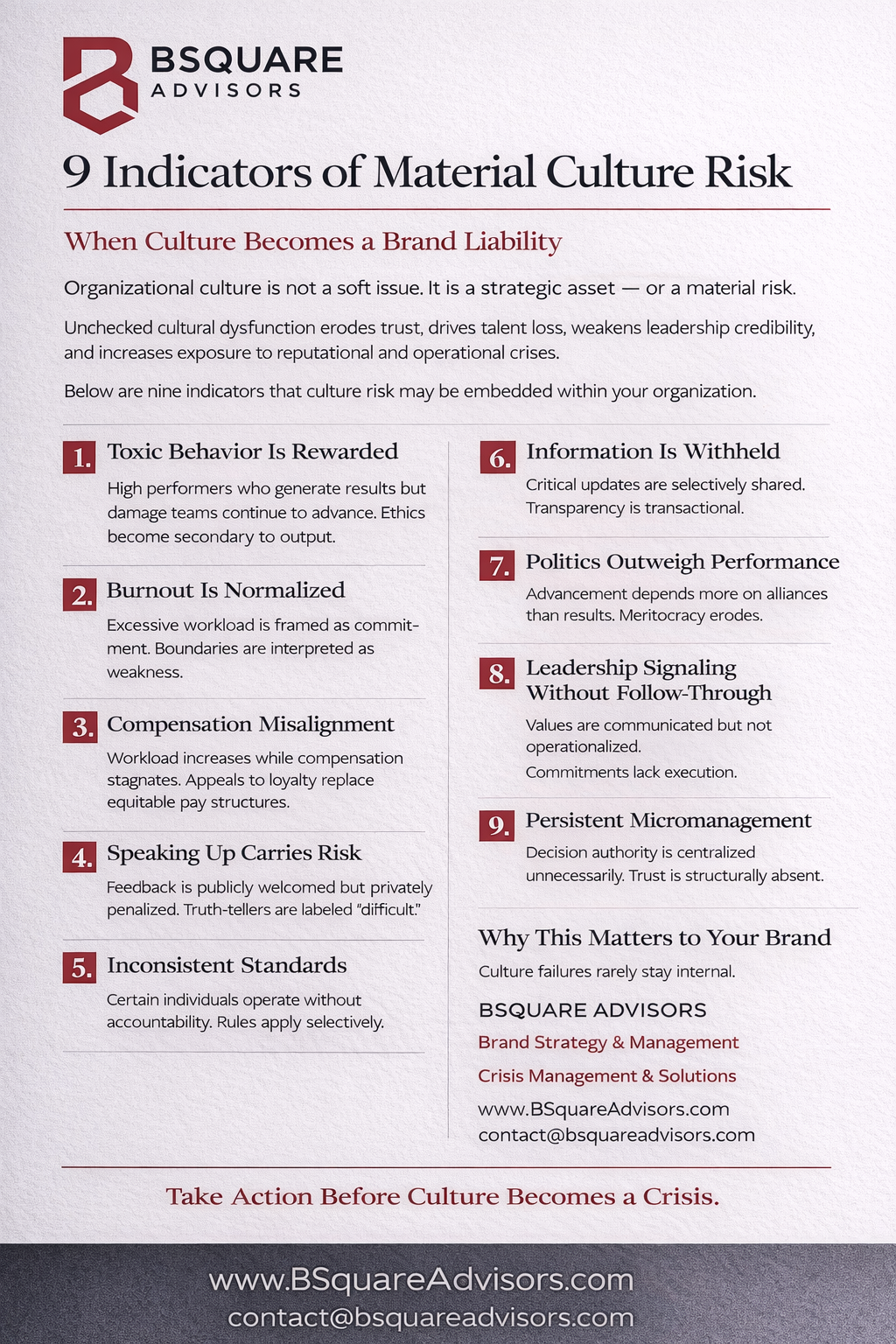 When Culture Becomes a Brand Liability: 9 Indicators of Material Culture Risk