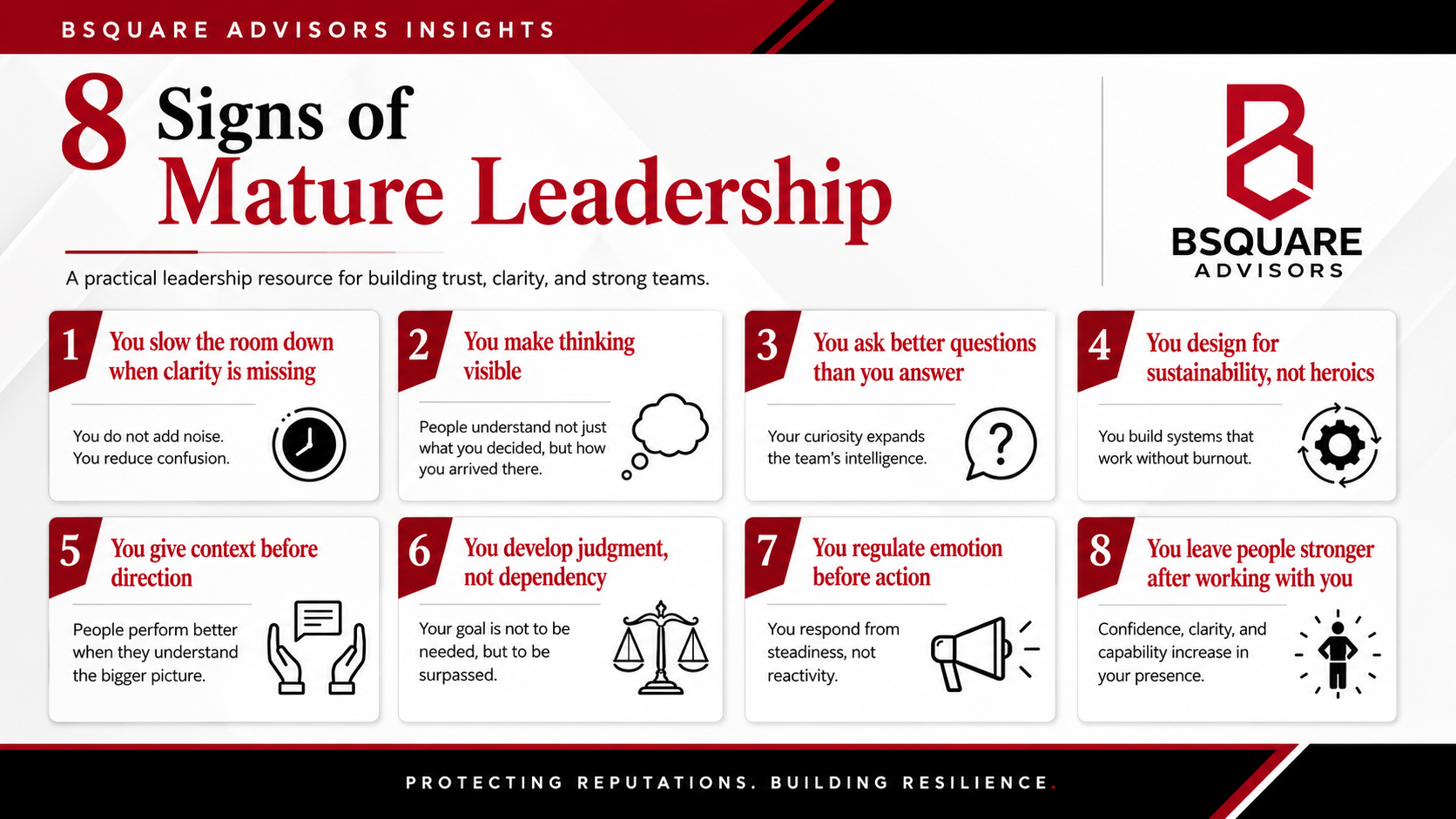 8 Signs of Mature Leadership