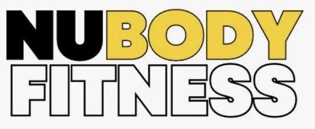 NU Body Fitness logo with bold black, yellow, and white text.