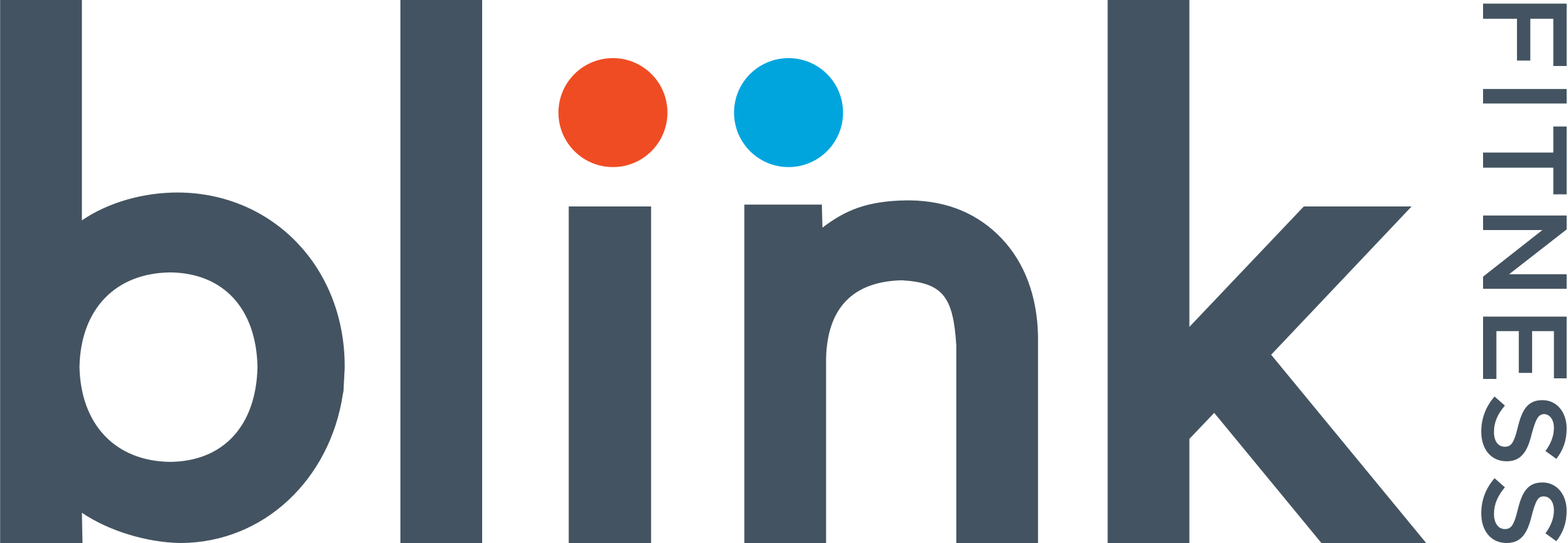 LinkedIn logo with two small circles, one red and one blue, above the letter 'i'.