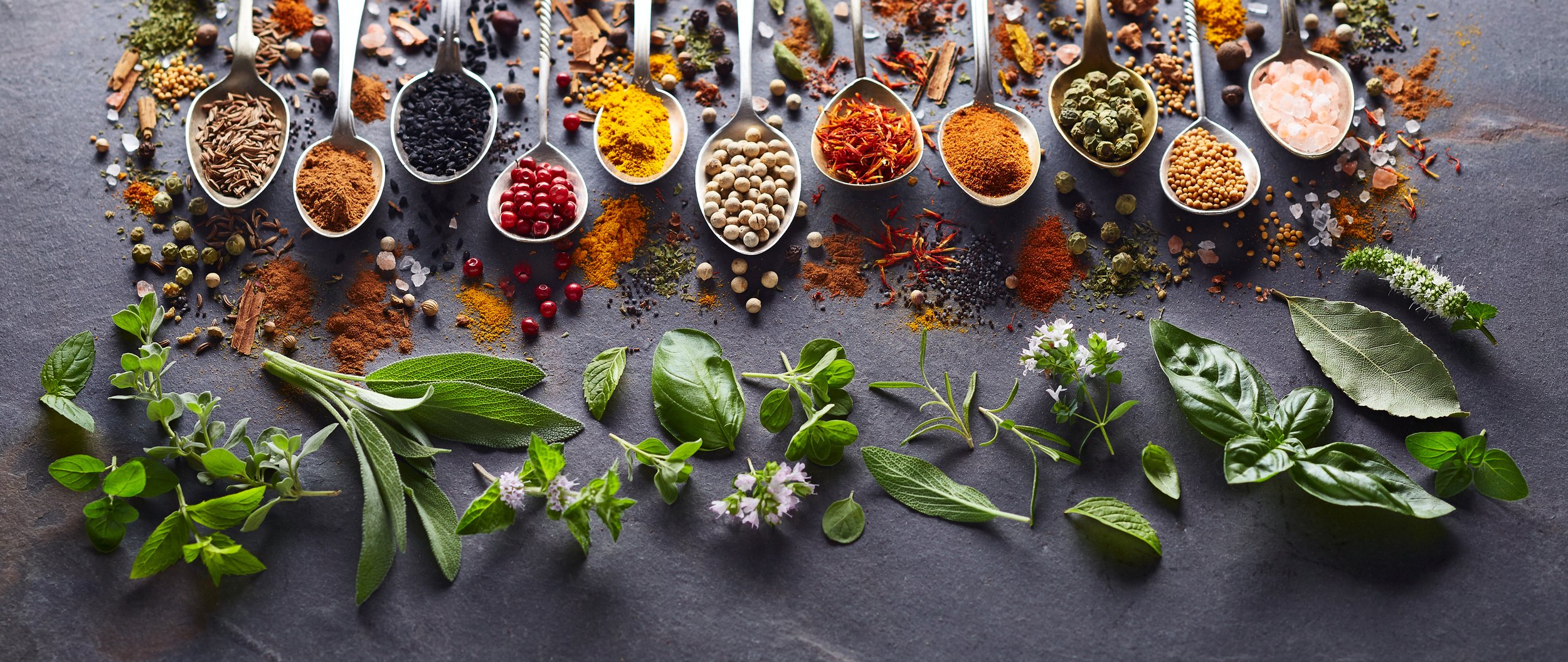 Herbs & spices, natural food ingredients & flavours used in product development.