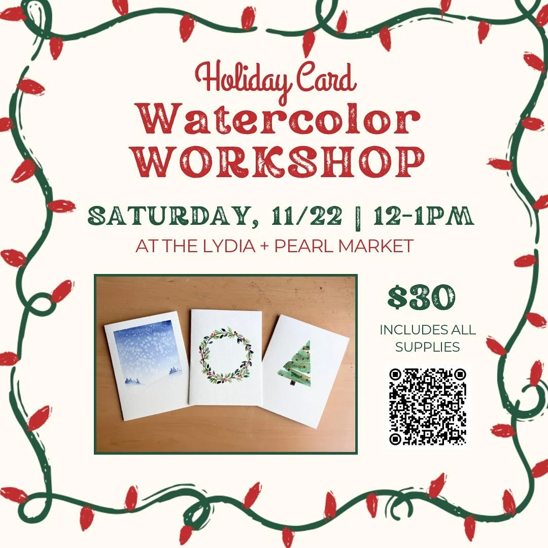 Join me at the @lydiaandpearl market at The Well Community Church this Saturday. There are still spaces available for Saturday! Please note the time change&mdash;we are only doing a 12-1pm workshop time! Sign up by scanning the QR code (or visit the 