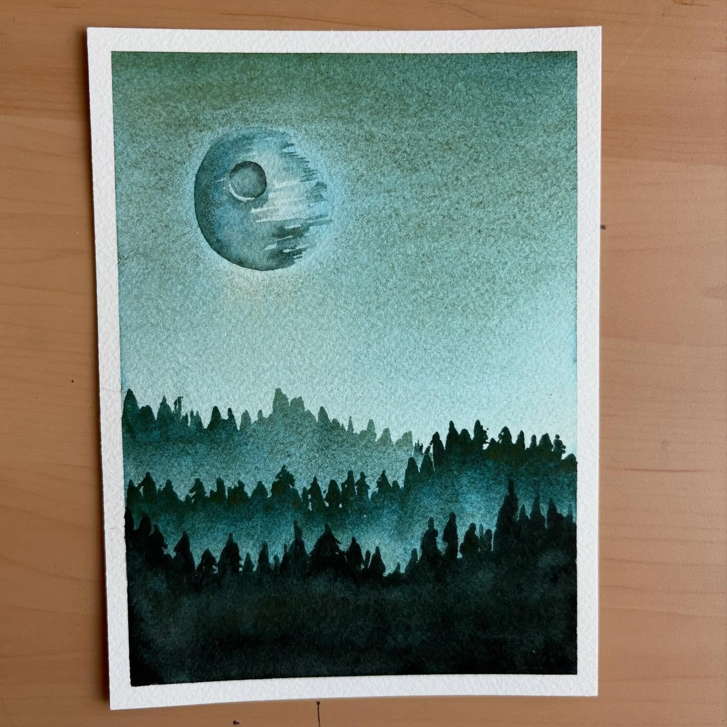 Had so much fun with this little painting as a Christmas gift for our mailman! I don&rsquo;t use Cascade Green as often as I thought I would considering green is my favorite color, but it was perfect for this one. That granulation is 😍