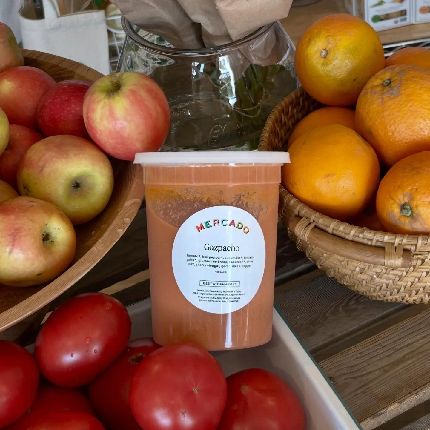 It&rsquo;s Gazpacho time! Made with fresh tomato, bell pepper, cucumber + more it is the perfect spring addition to lunch or dinner 🍅 🥒 🌼