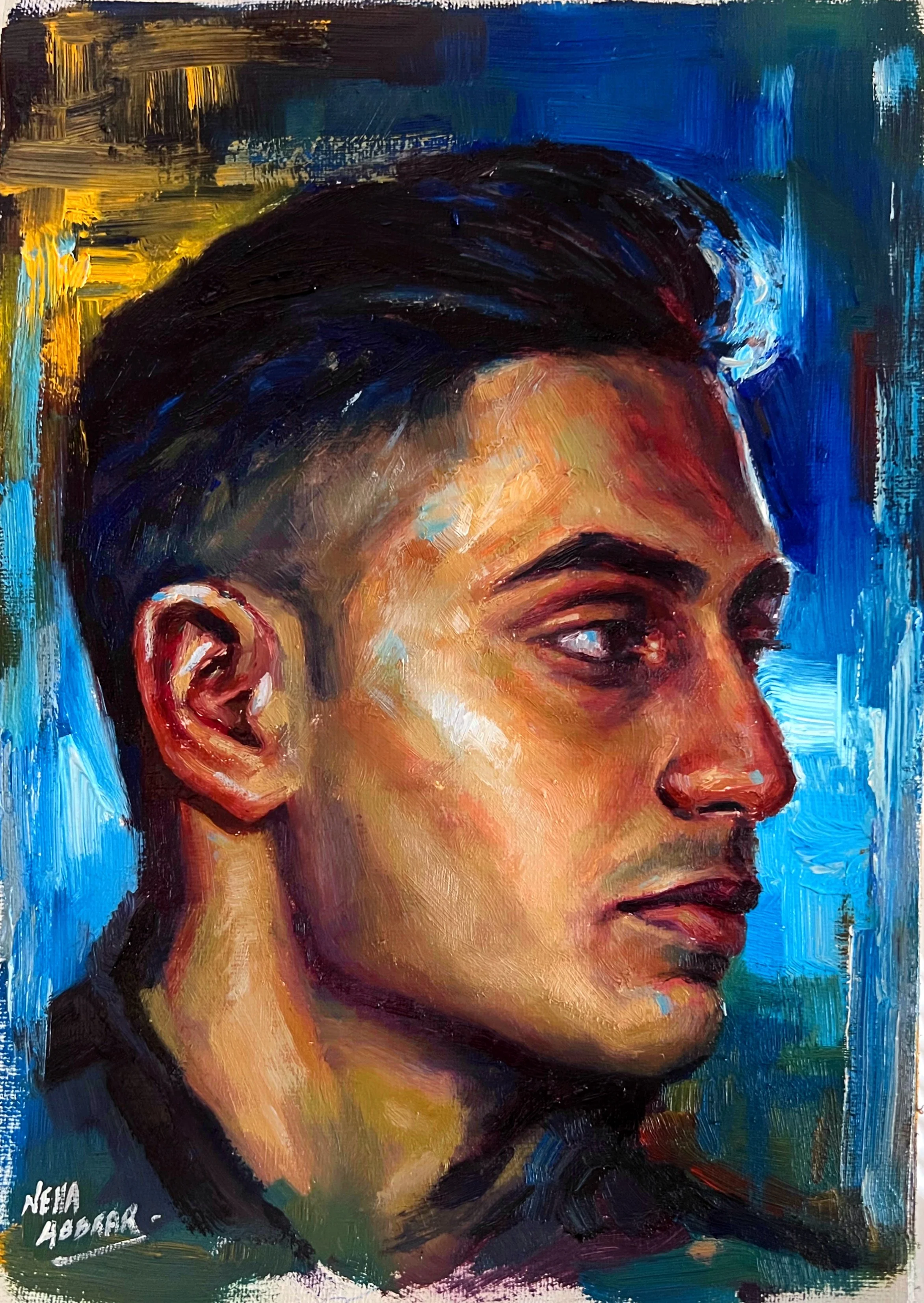 Blue, 2022, Oils on Canvas - 11.7 x 8.3 in