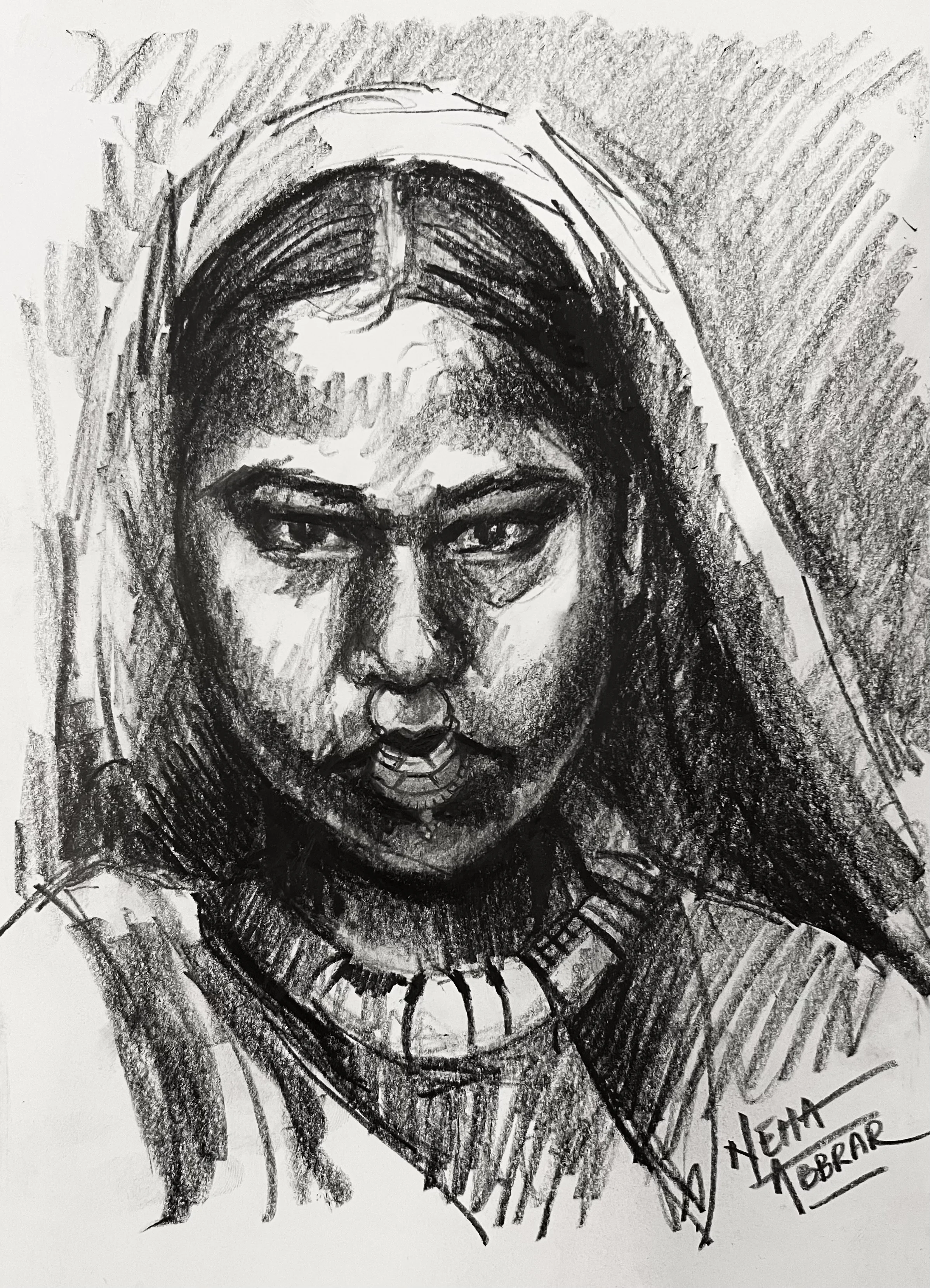 Untitled, 2023, Graphite on paper - 12 x 8.5 in