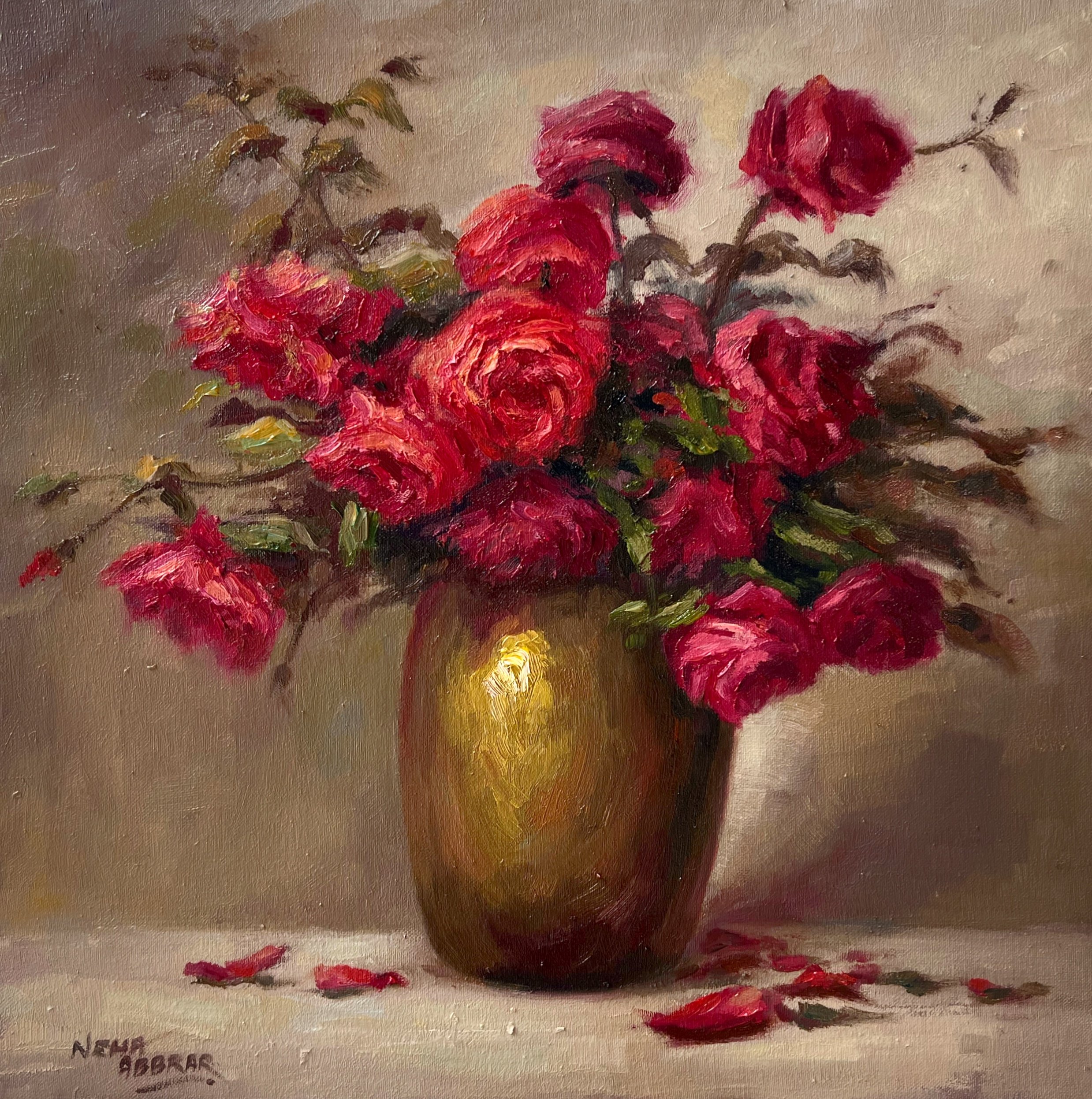 Love, 2022, Oils on Canvas - 18 x 18 in