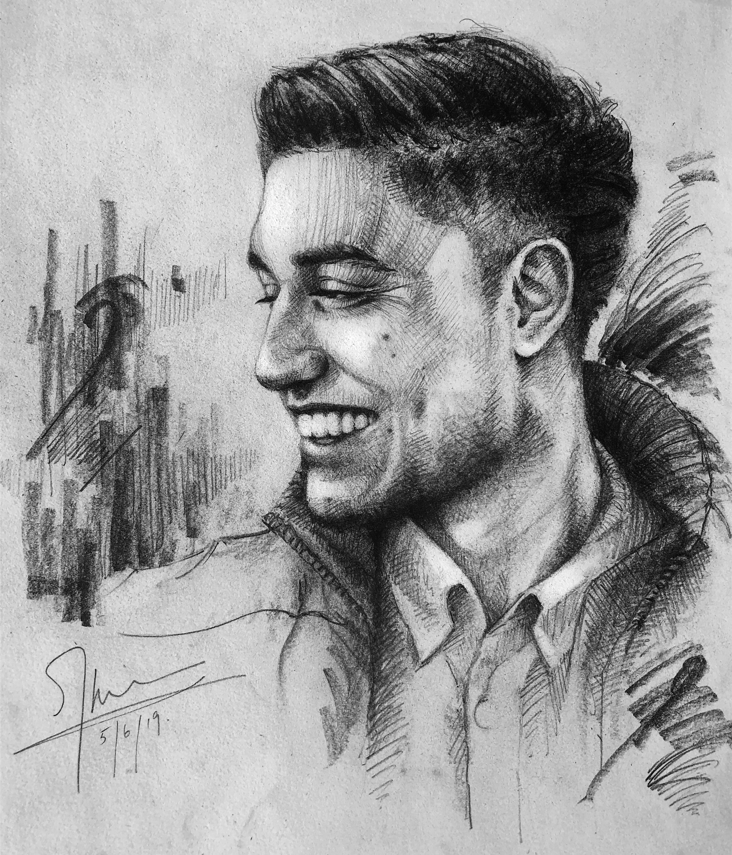 Untitled, 2019, Graphite on paper - 16 x 12 in