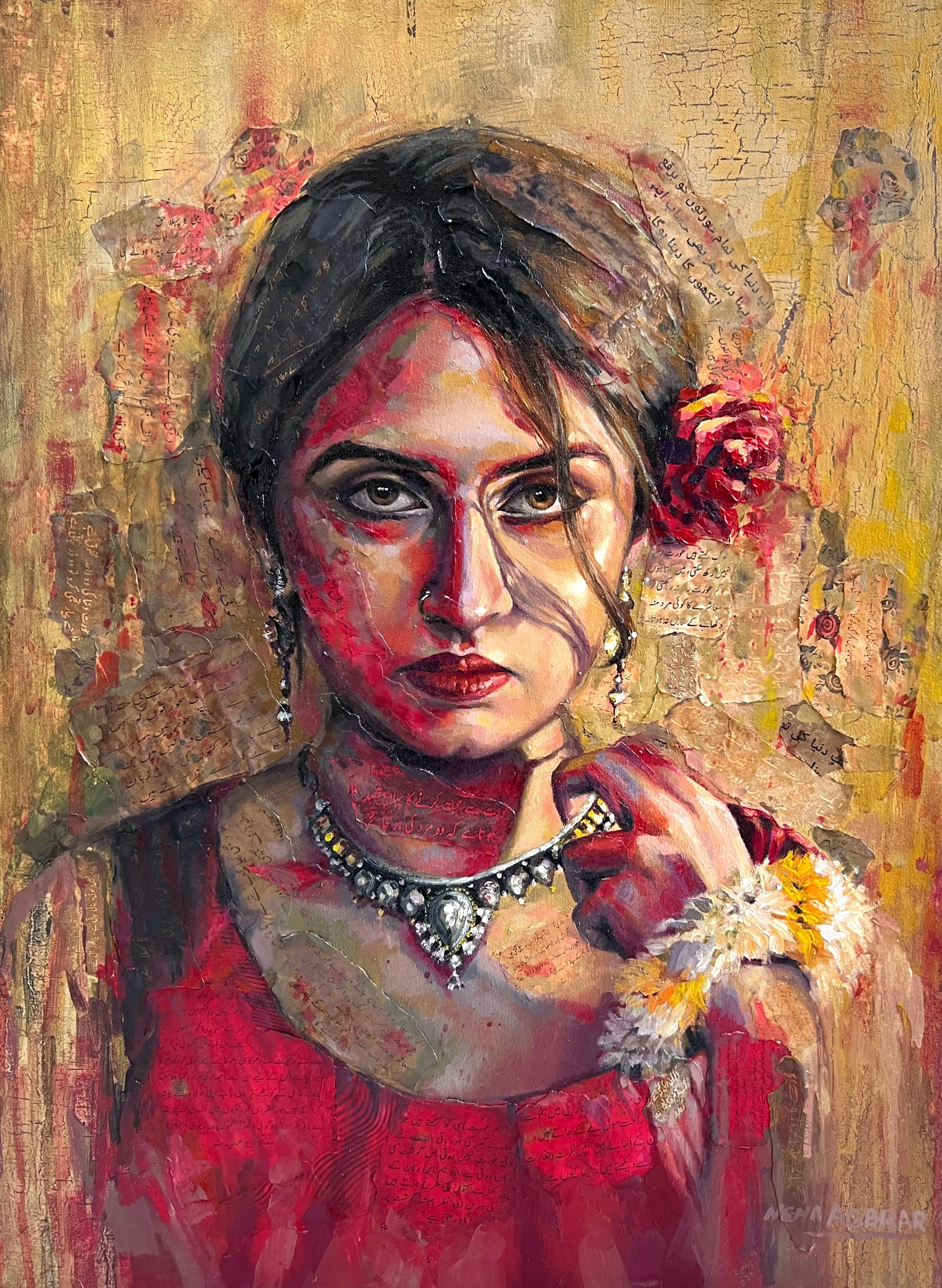 Manto will live, 2022, Mixed Media on Canvas - 24 x 18 in