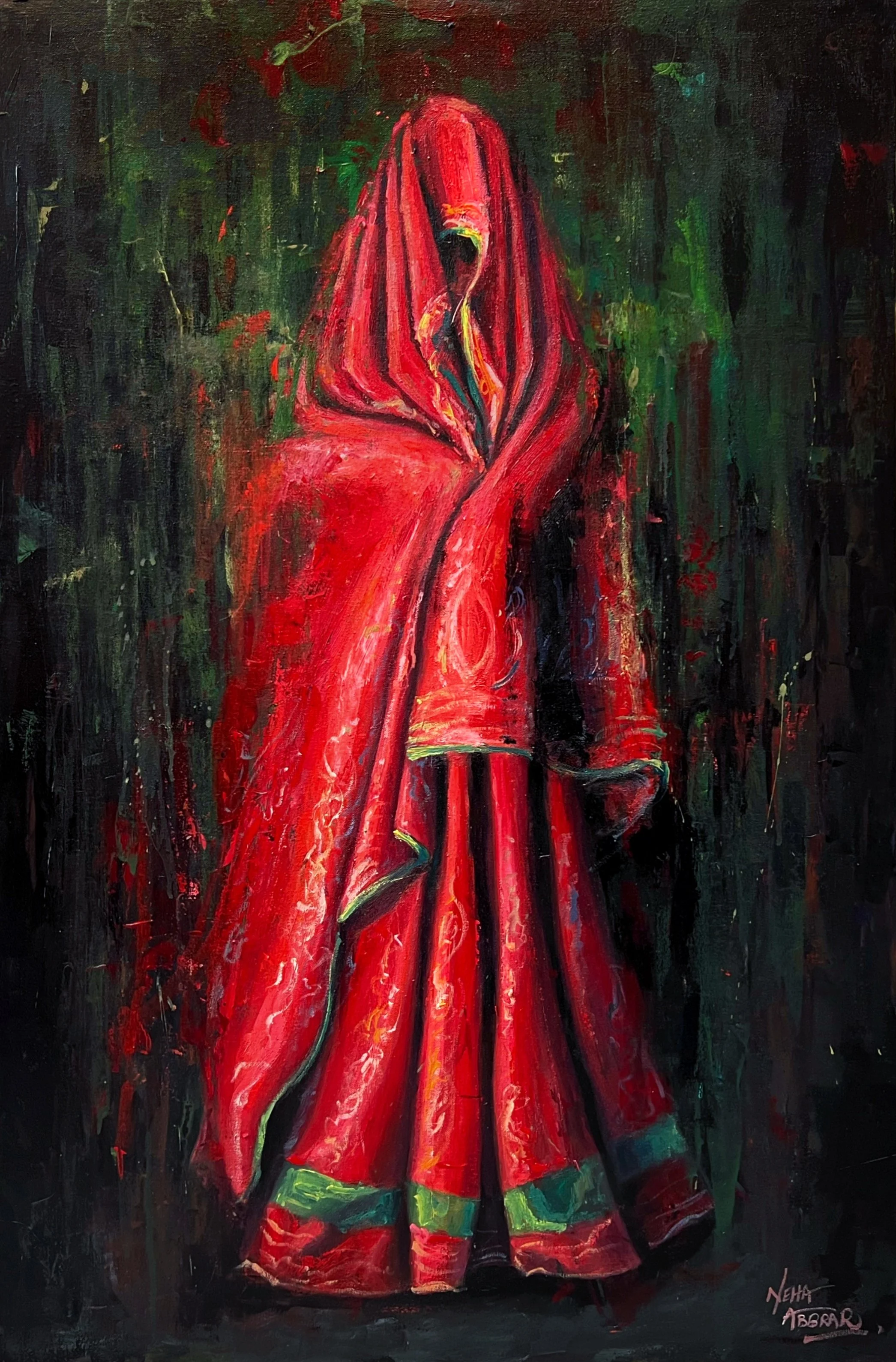 Conceal, 2023, Oils on Canvas - 36 x 24 in
