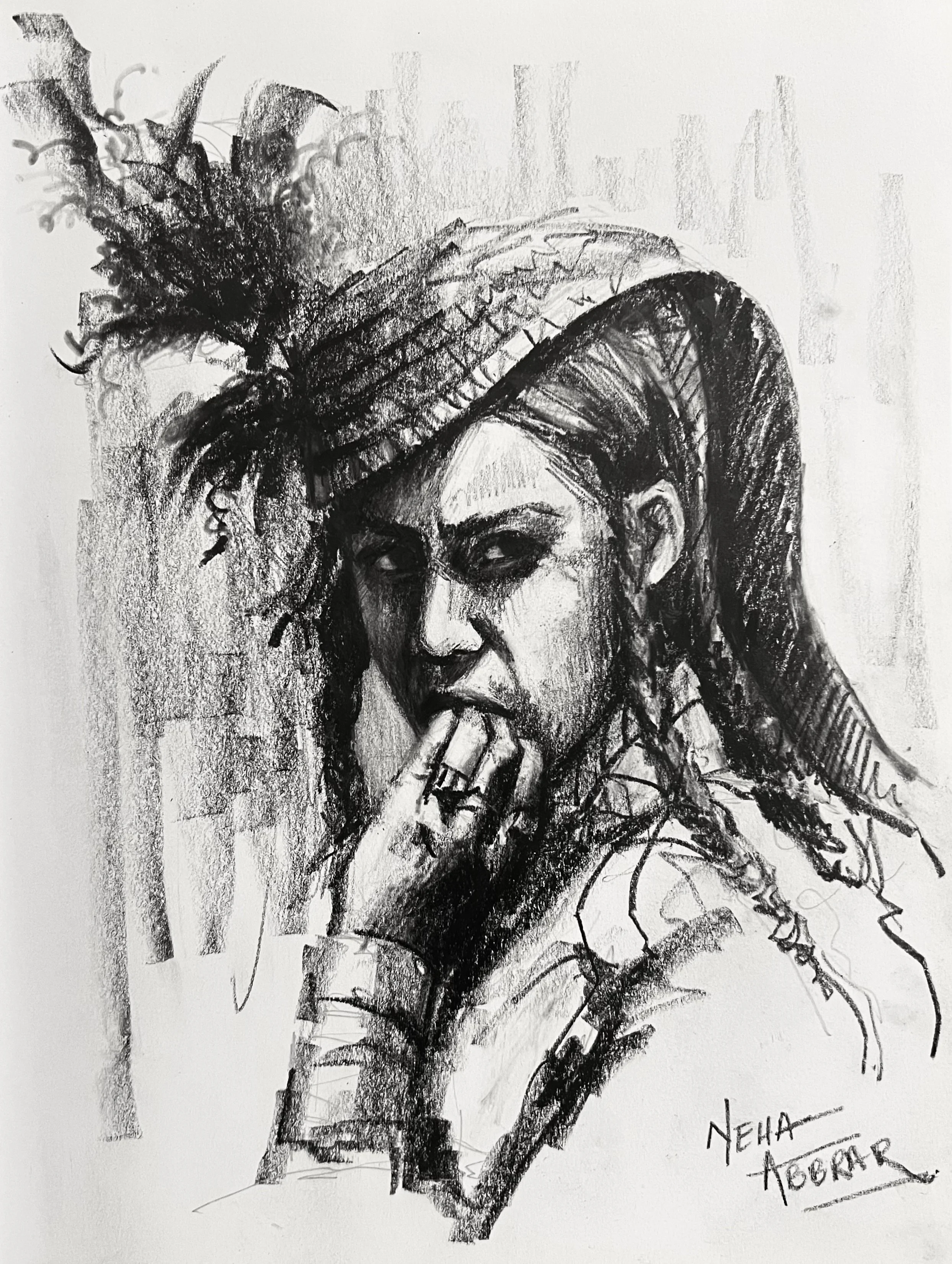 Untitled, 2023, Graphite on paper - 12 x 8.5 in