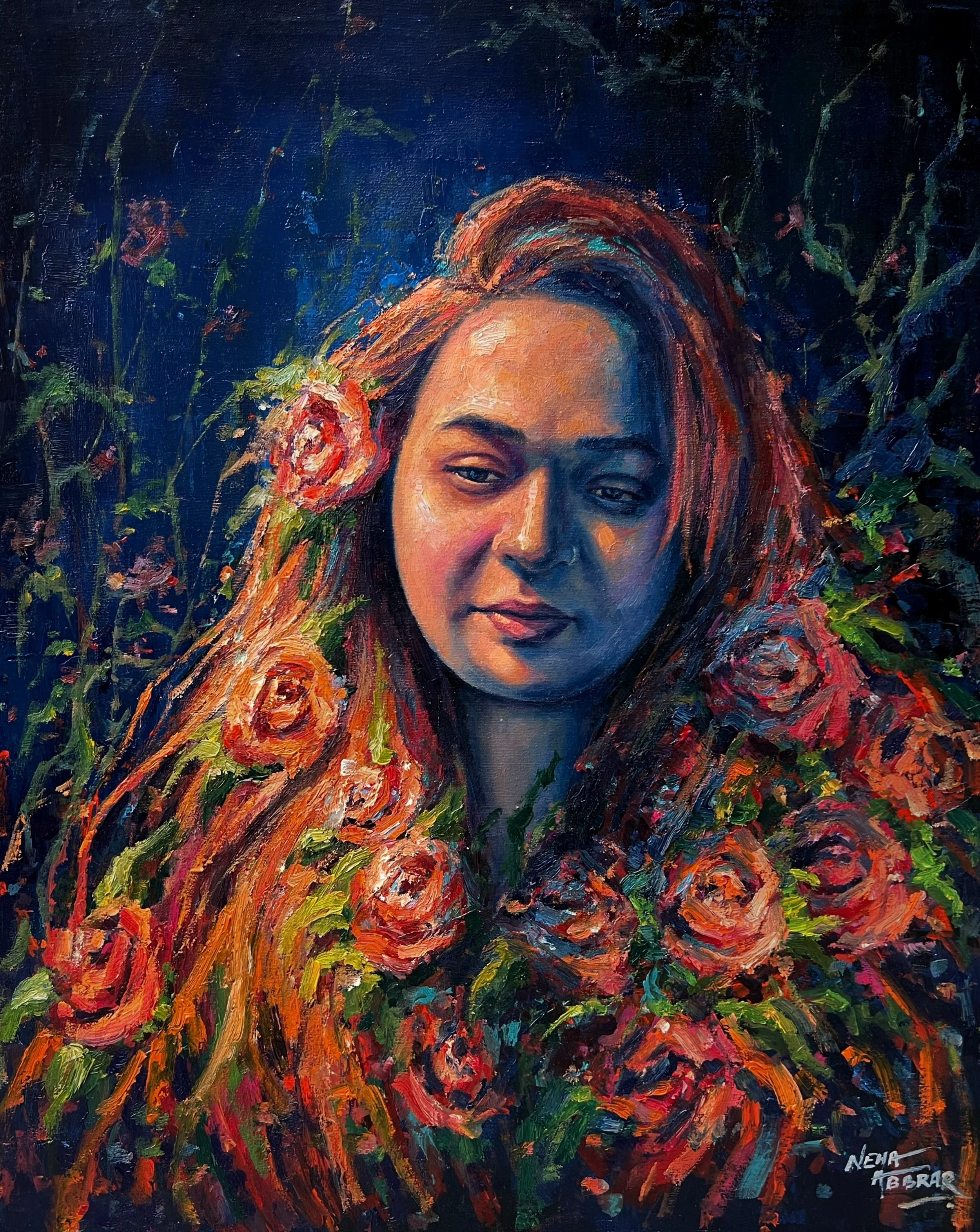 Flowers & Femininity, 2023, Oils on Canvas - 30 x 24 in