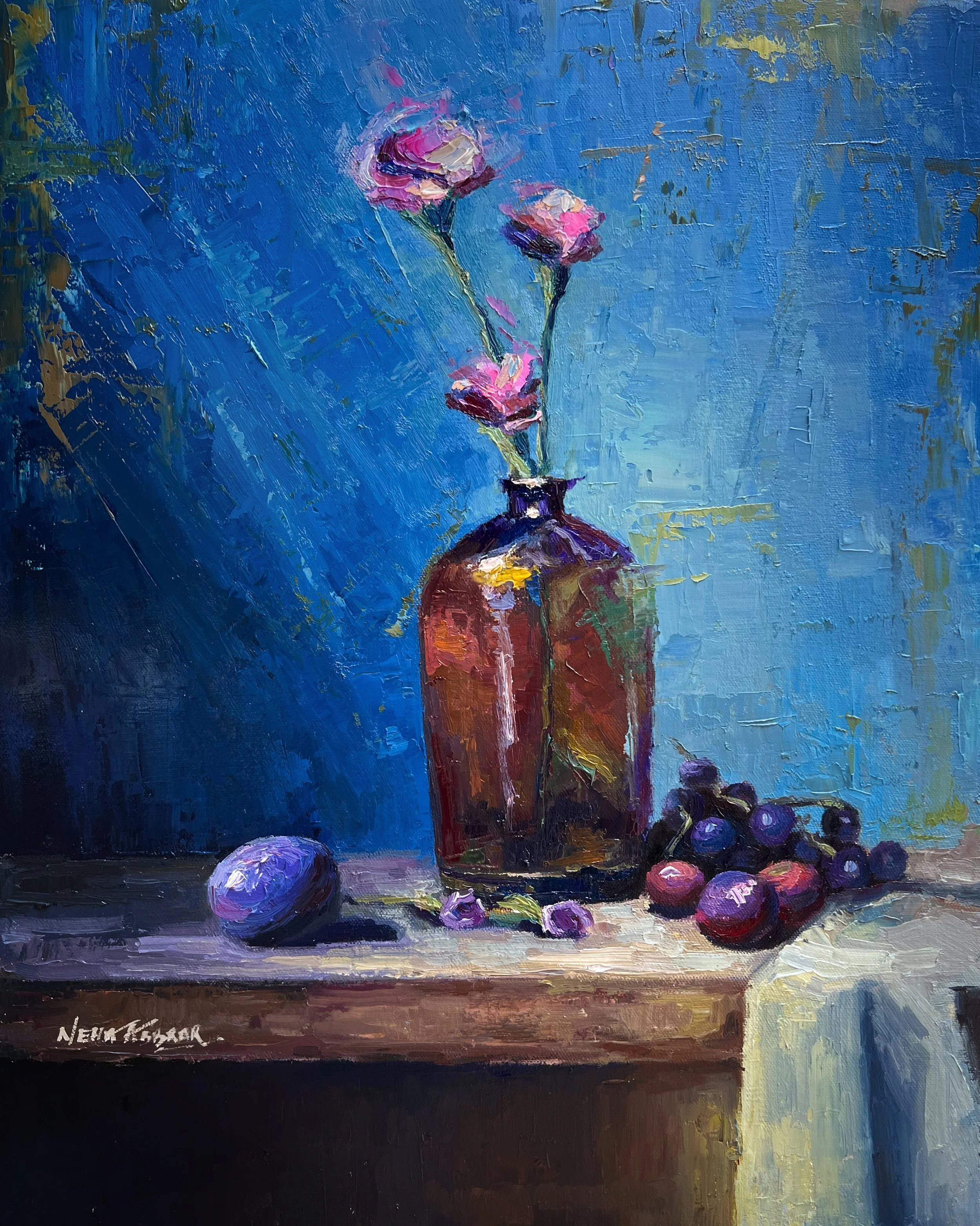 Azure, 2023, Oils on Canvas with Knife - 20 x 16 in