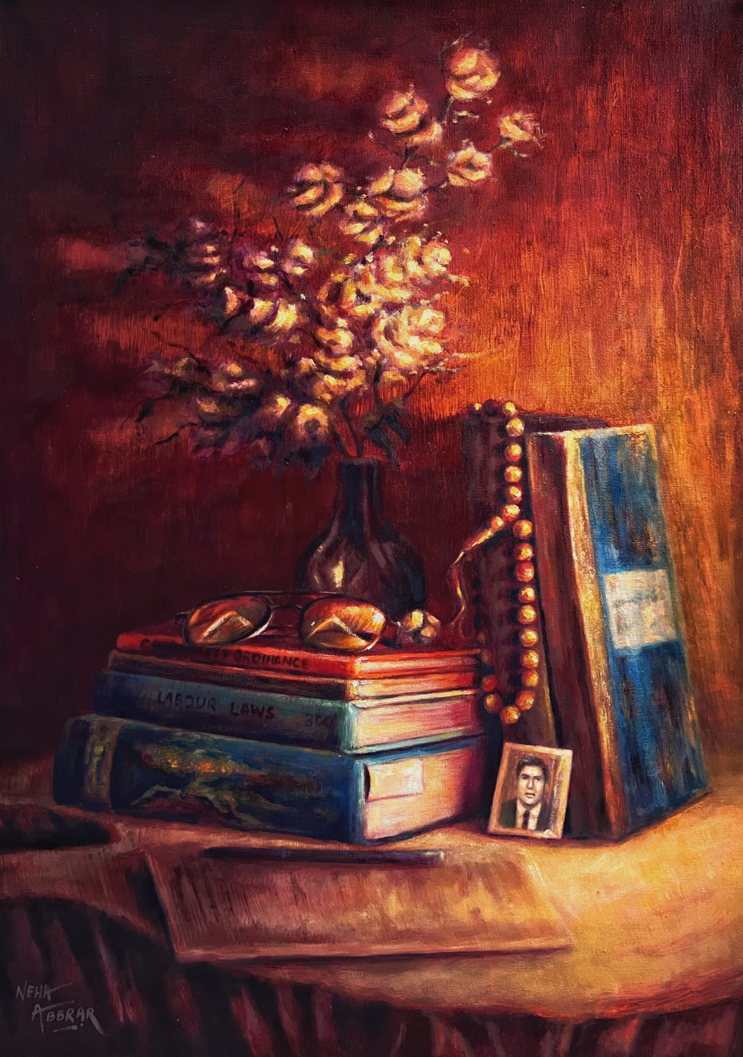 For my Grand Father, 2024, Oils on Canvas - 24 x 18 in