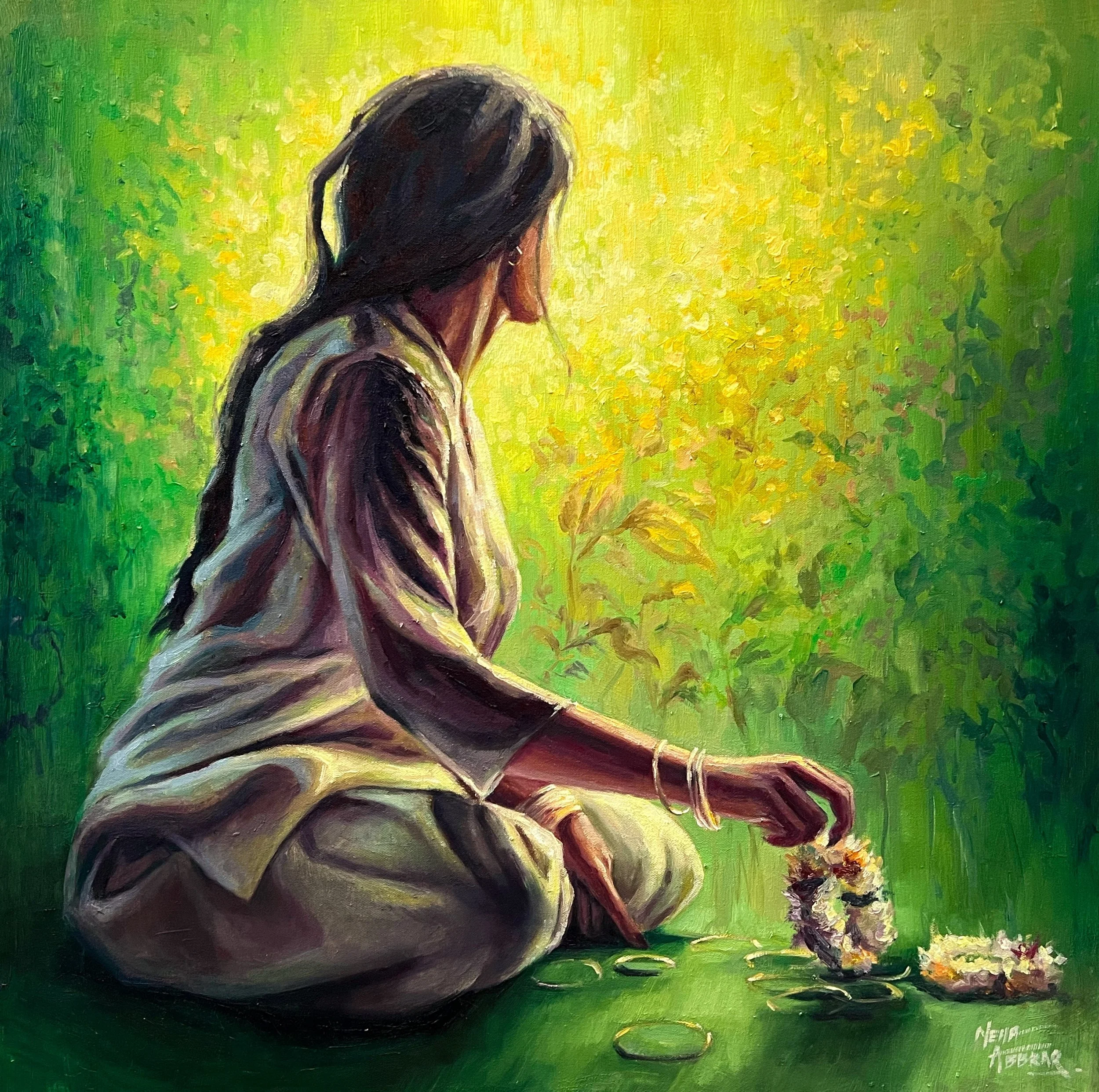 Getting Green, 2023, Oils on Canvas - 30 x 30 in