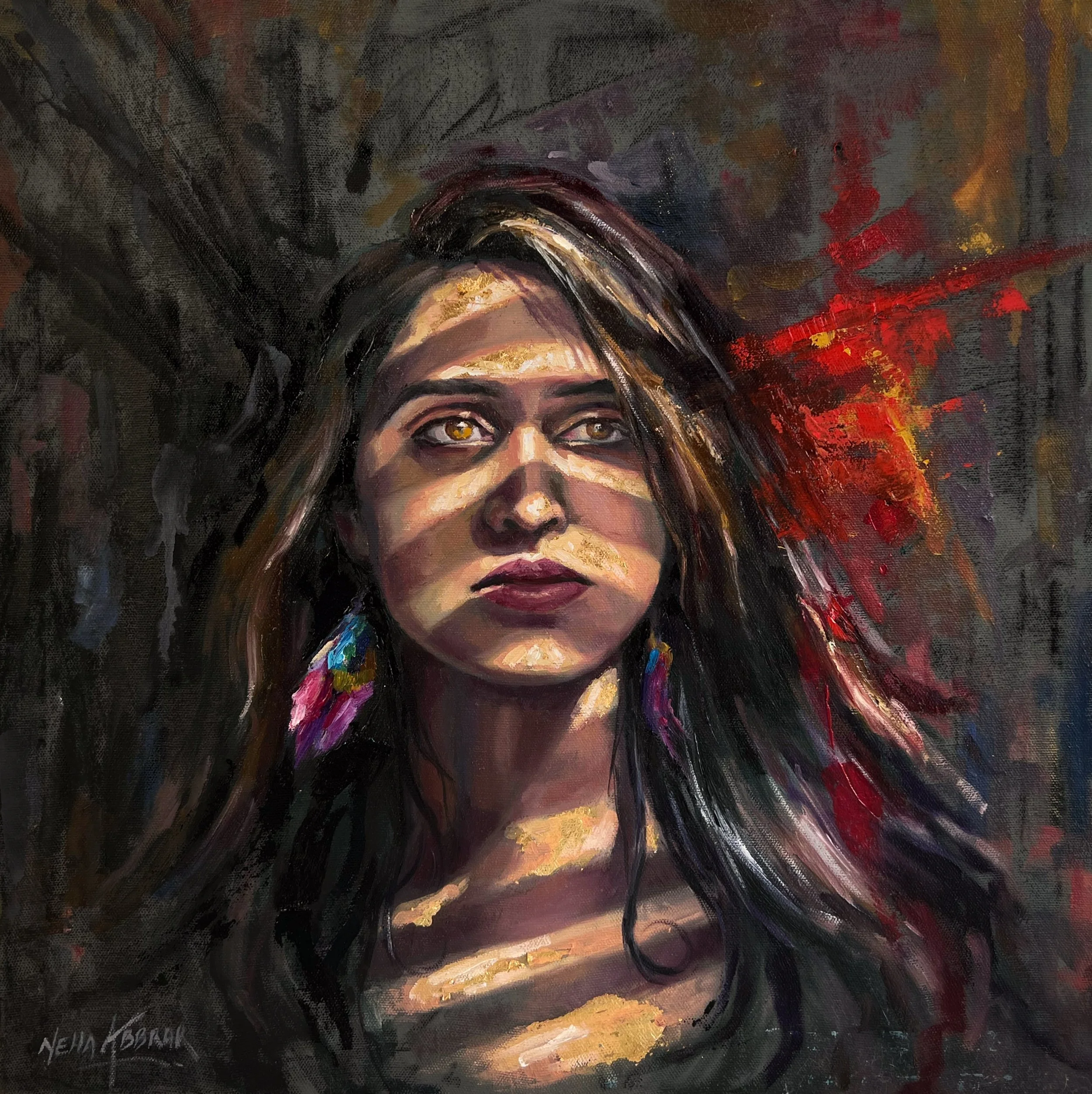 Ray of Hope, 2022, Oils on Canvas - 18 x 18 in