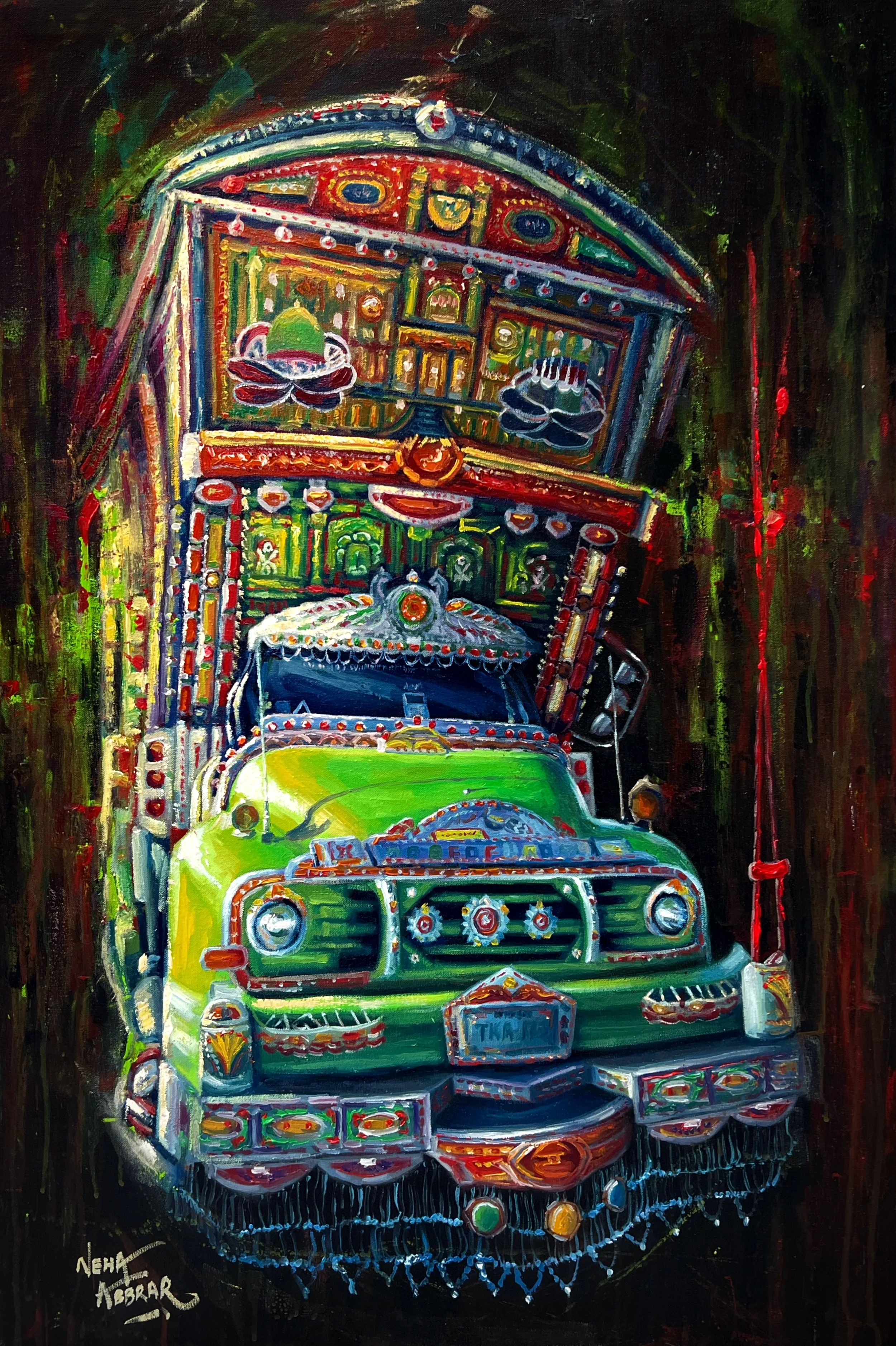 Cultural Caravan, 2023, Oils on Canvas - 36 x 24 in