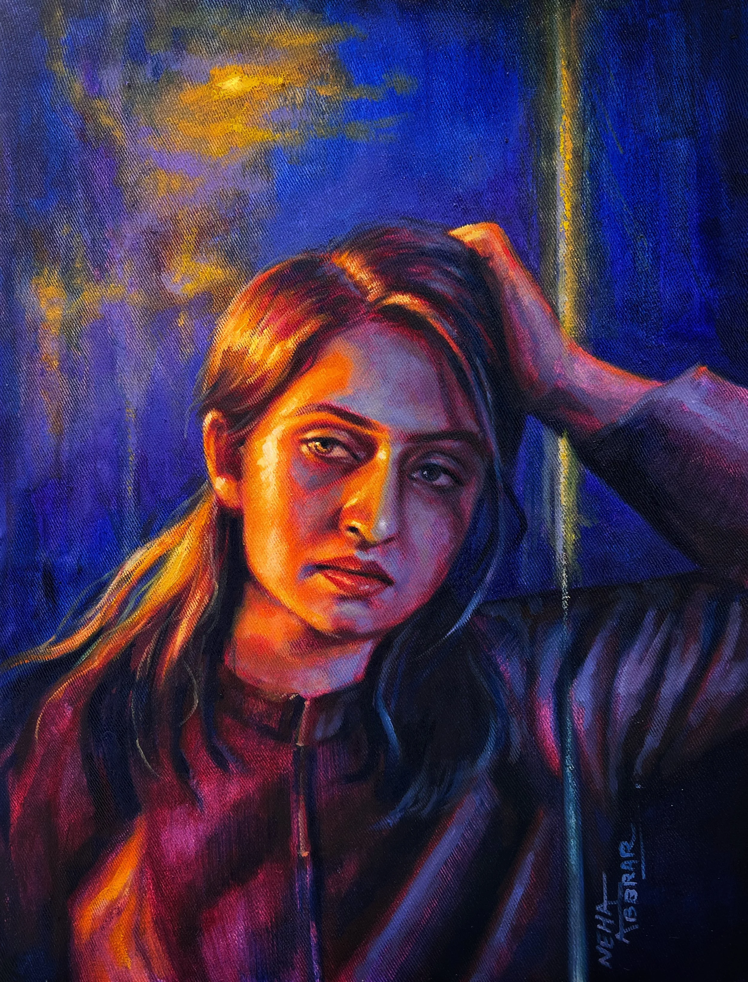 Seeing Ahead, 2024, Oils on Canvas - 18 x 16 in