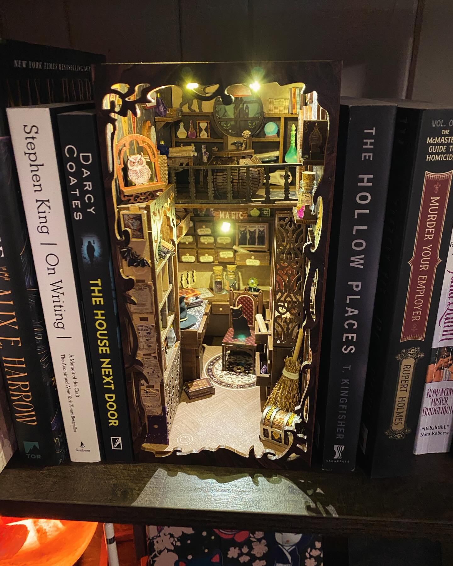 Today I spent four hours putting together this book nook for my bookshelf ❤️

I got this as a birthday present in June 🤣

#bookshelves #bookshelfdecor #booknook