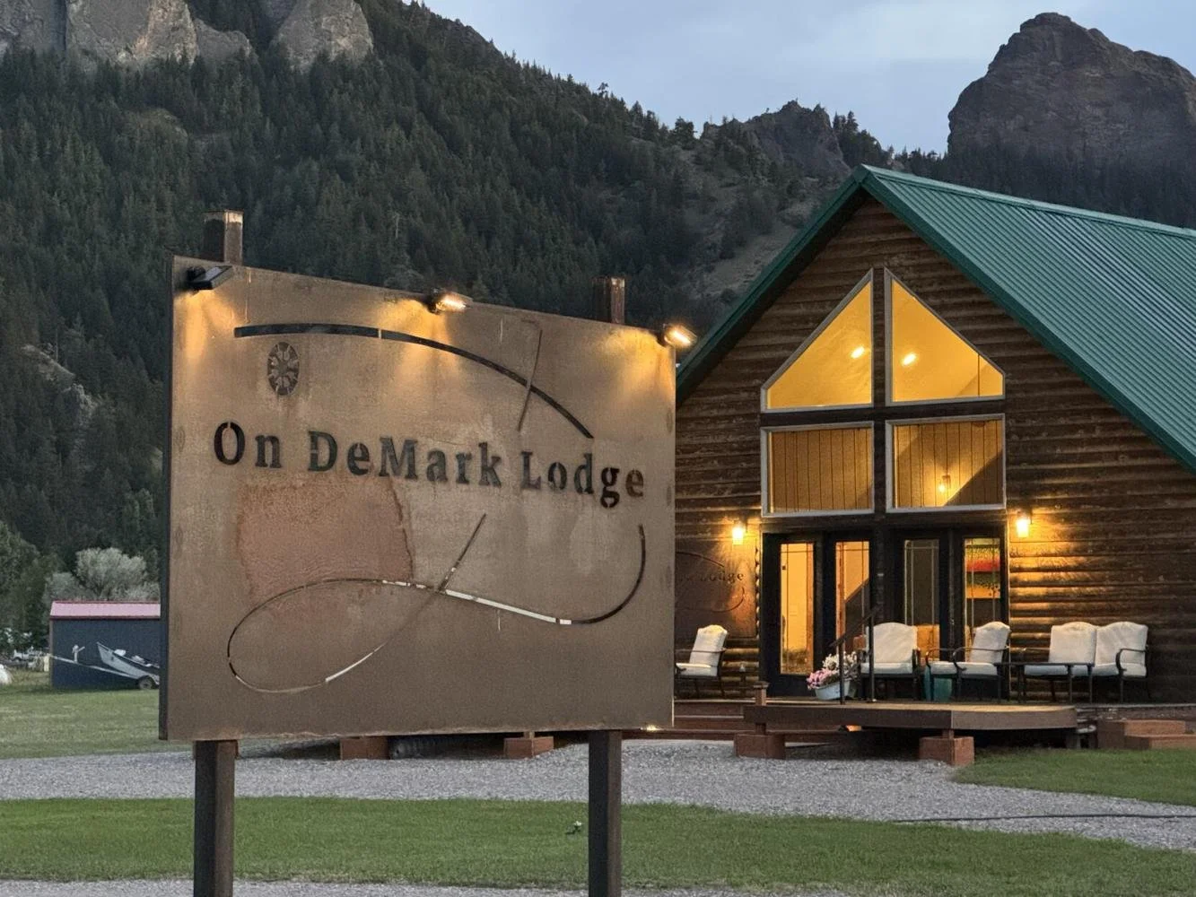 On DeMark Lodge sign
