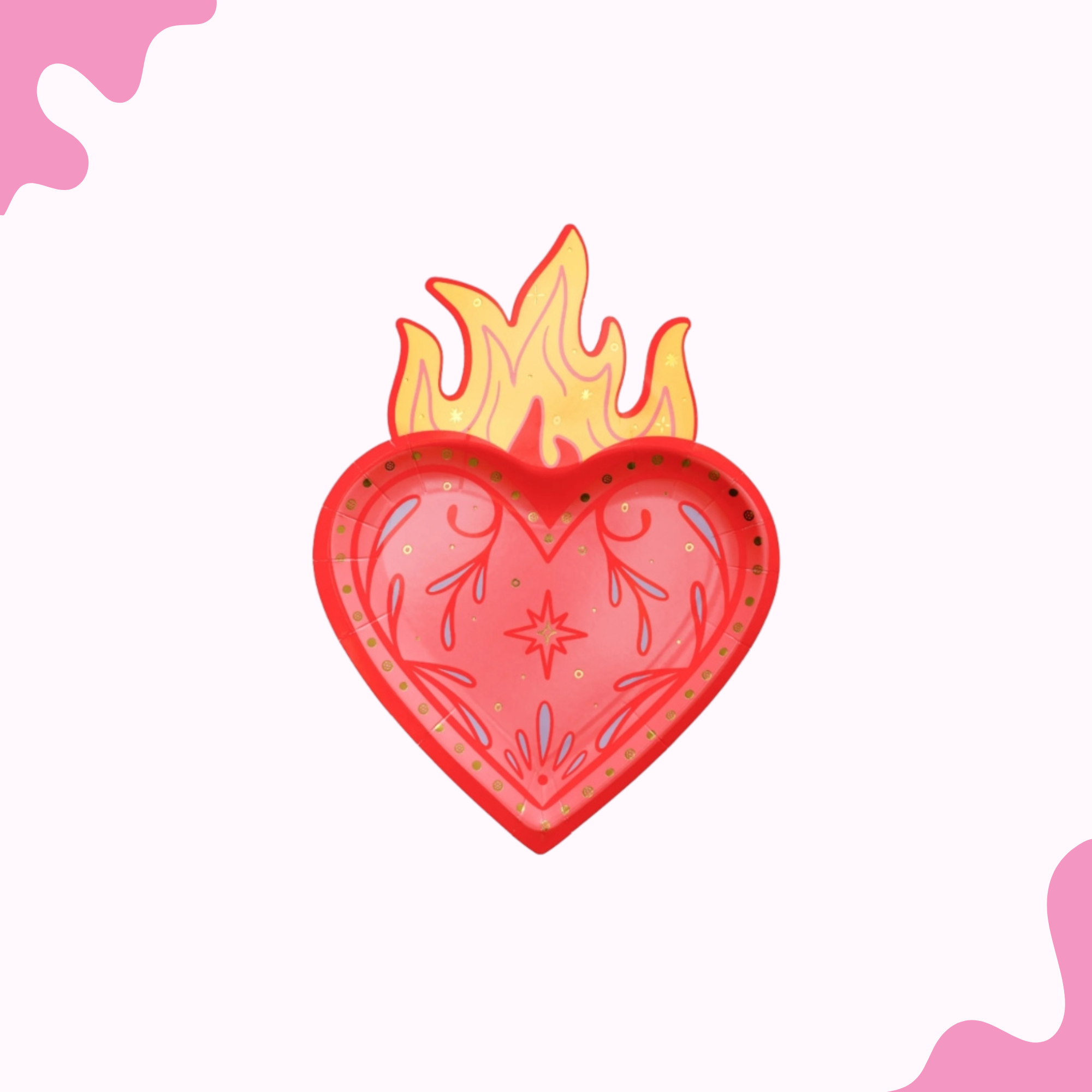 Flaming Heart Plates