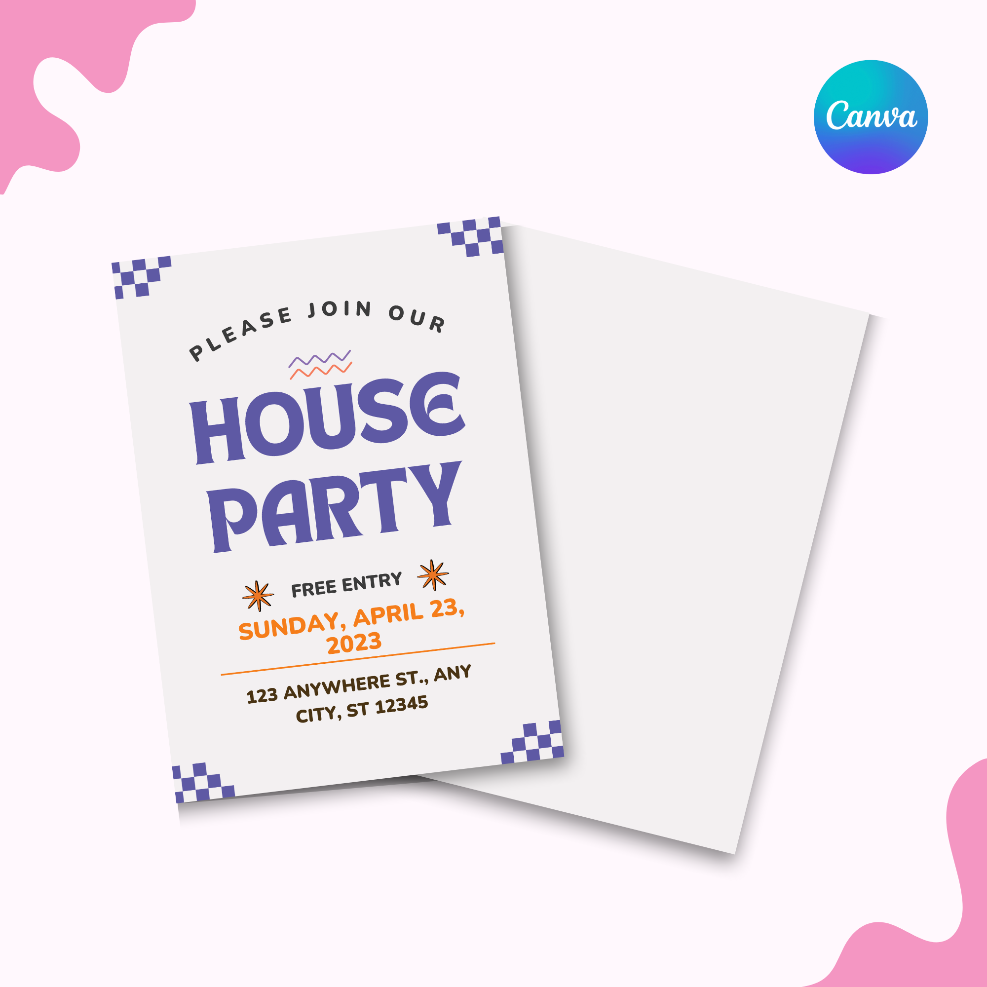 Checkered House Invitation