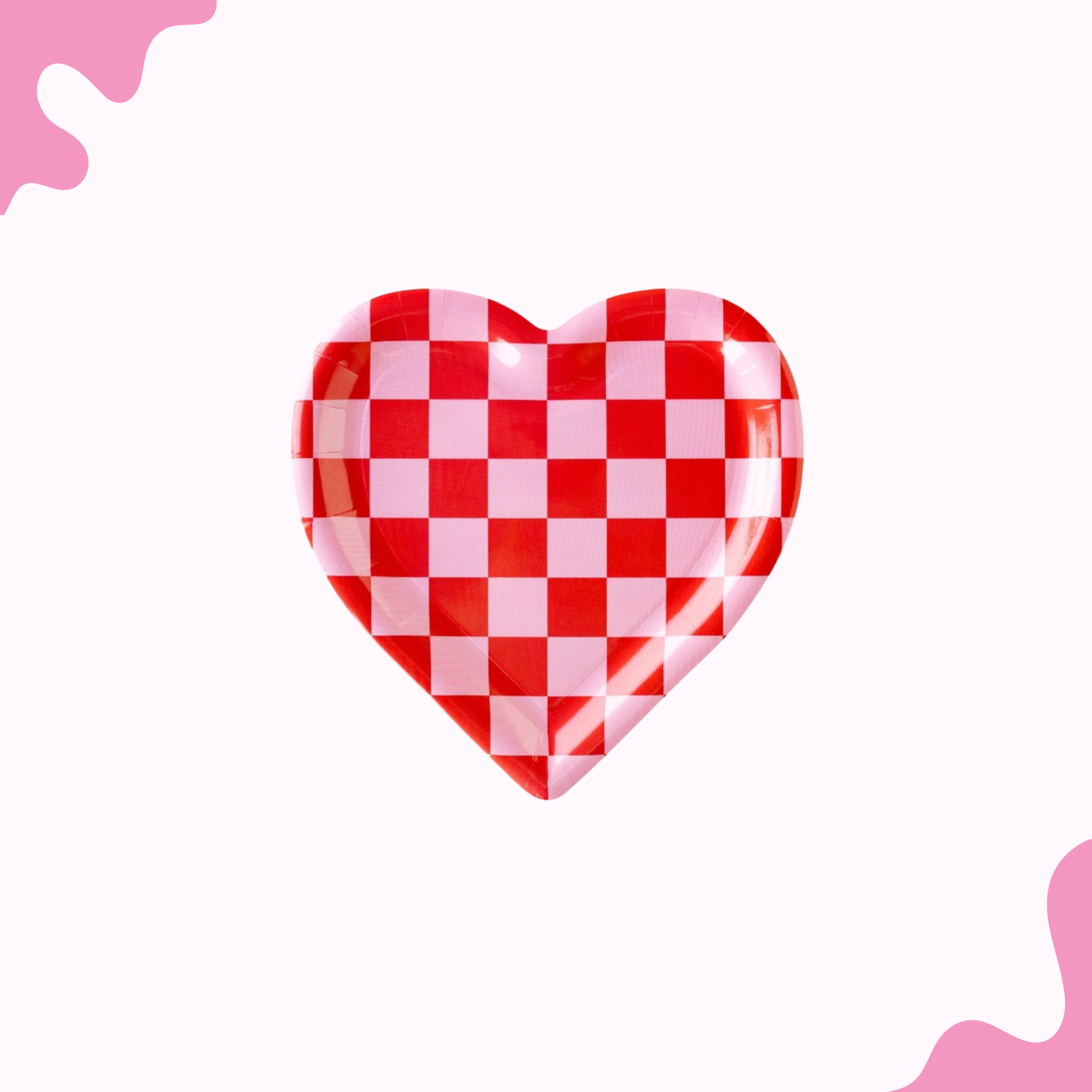 Checkered Heart Plates