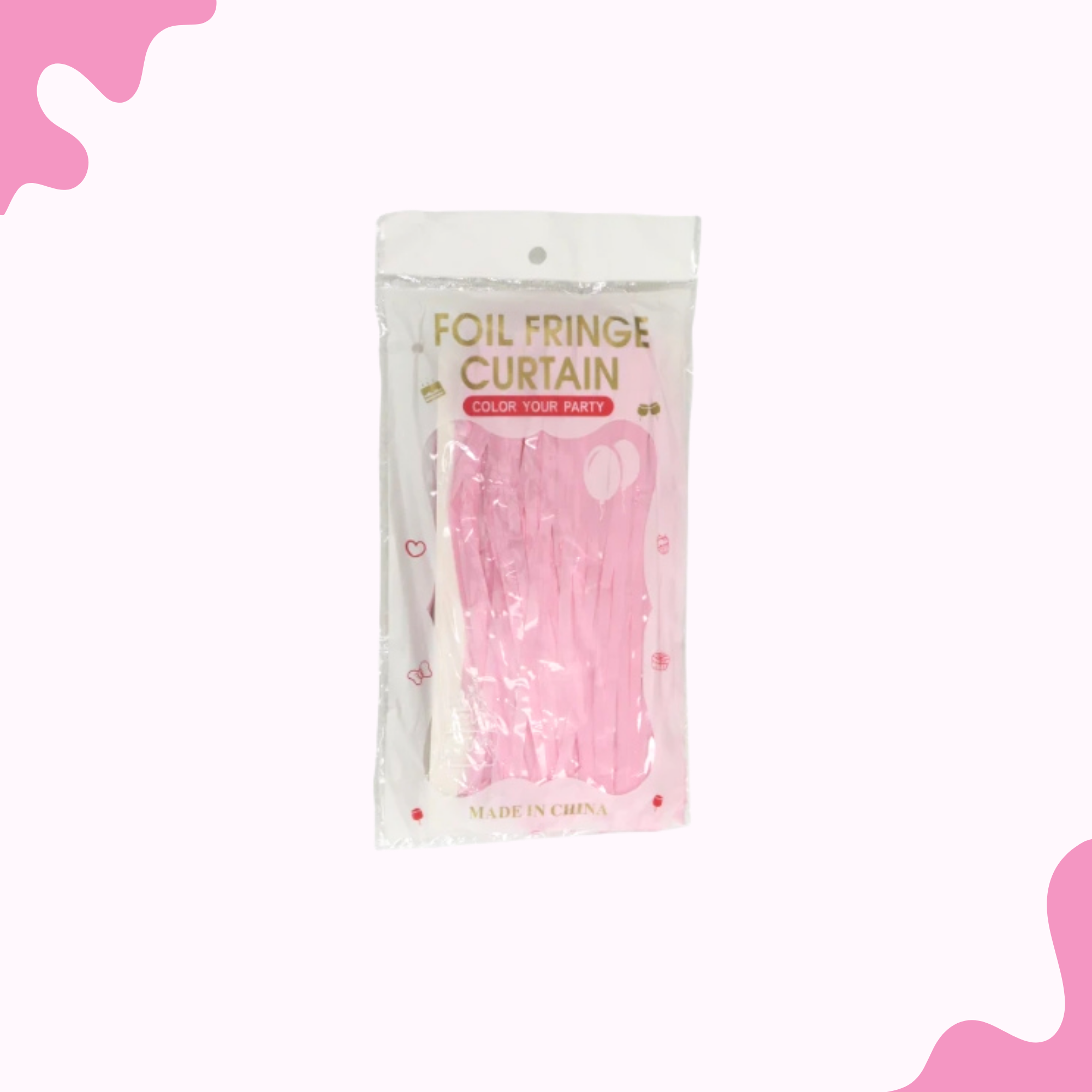 Baby Pink Foil Fringe Backdrop