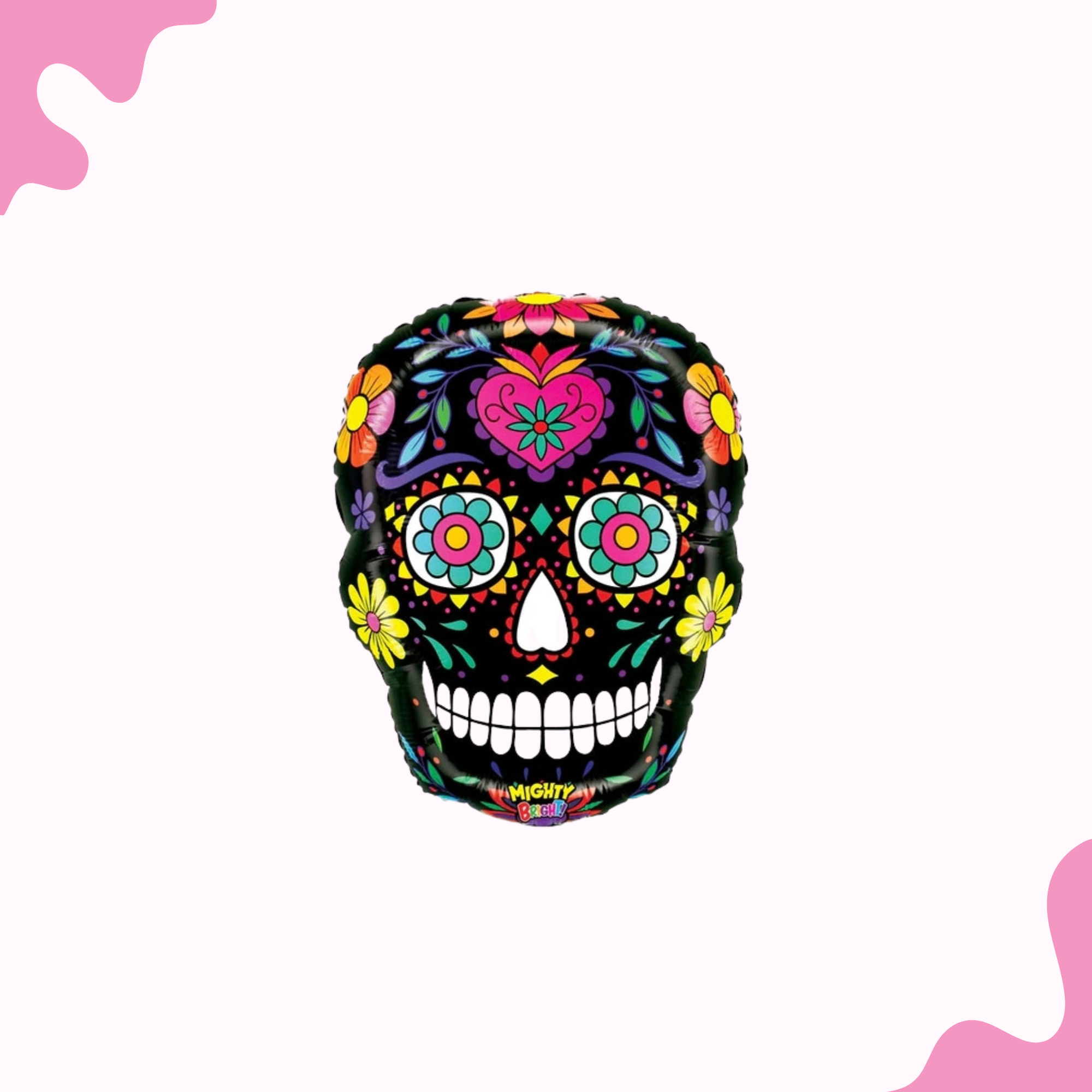 Neon Sugar Skull Balloon