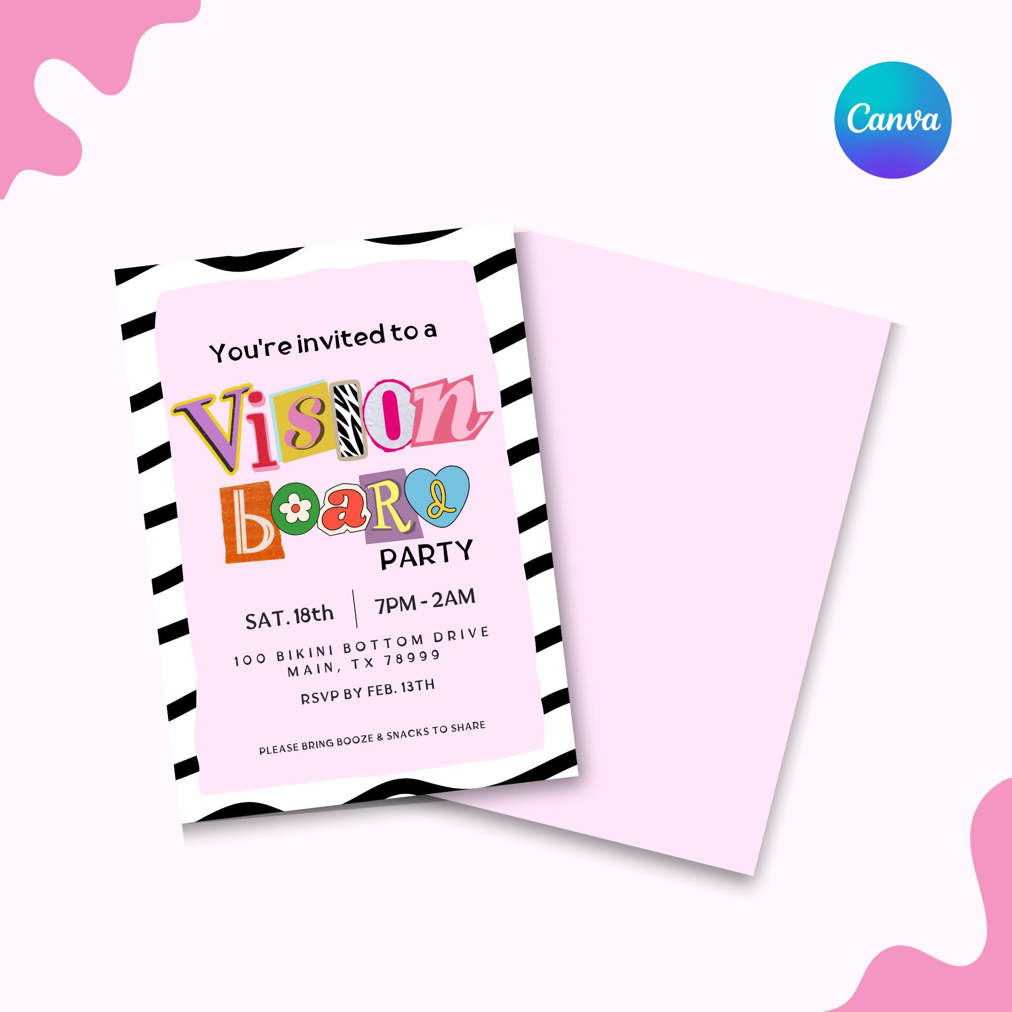 Stripe Vision Board Invitation