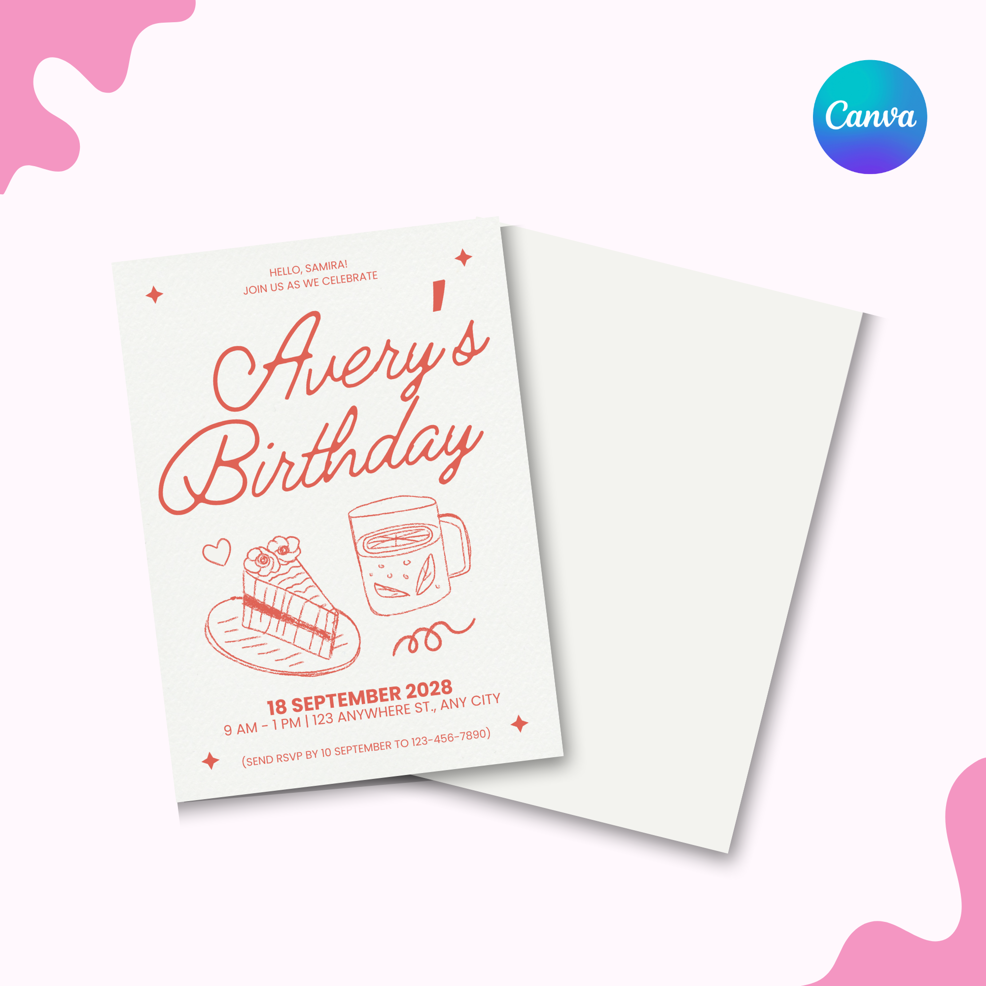 Cake And Tea Invitation