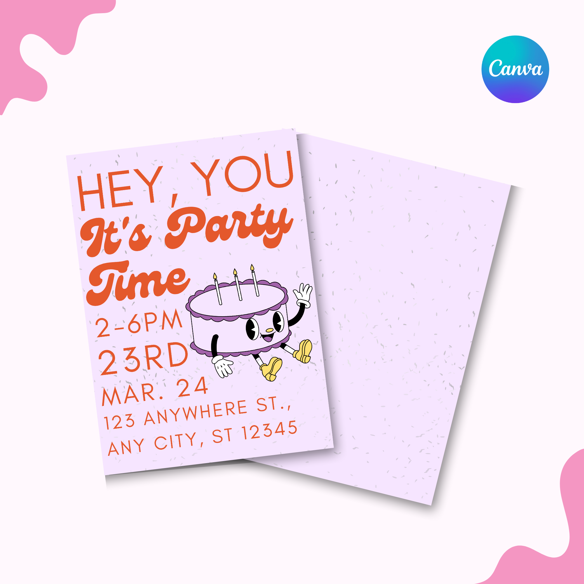 Retro Cake Invitation