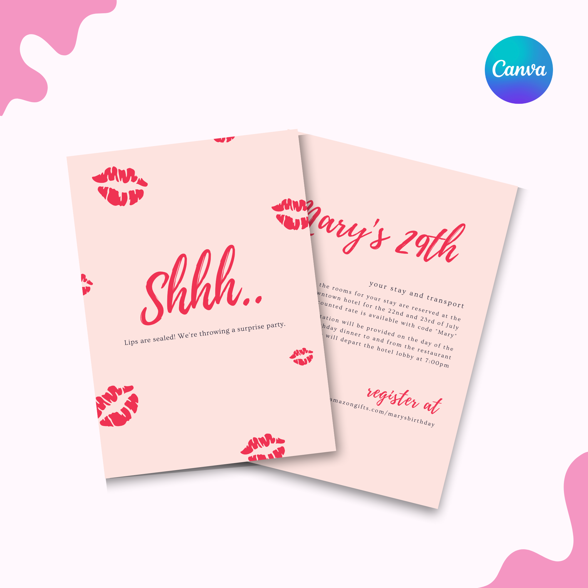 Surprise Lips Invitation