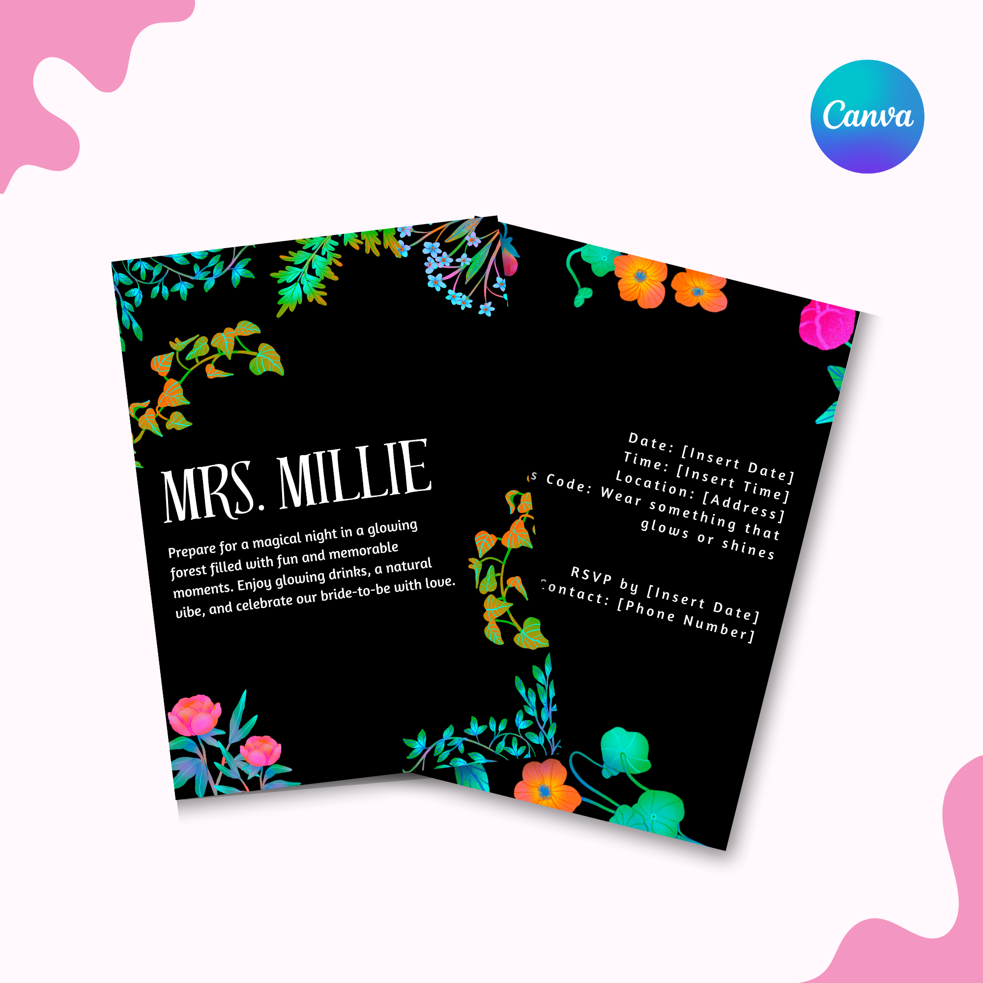 Neon Nature Invitation