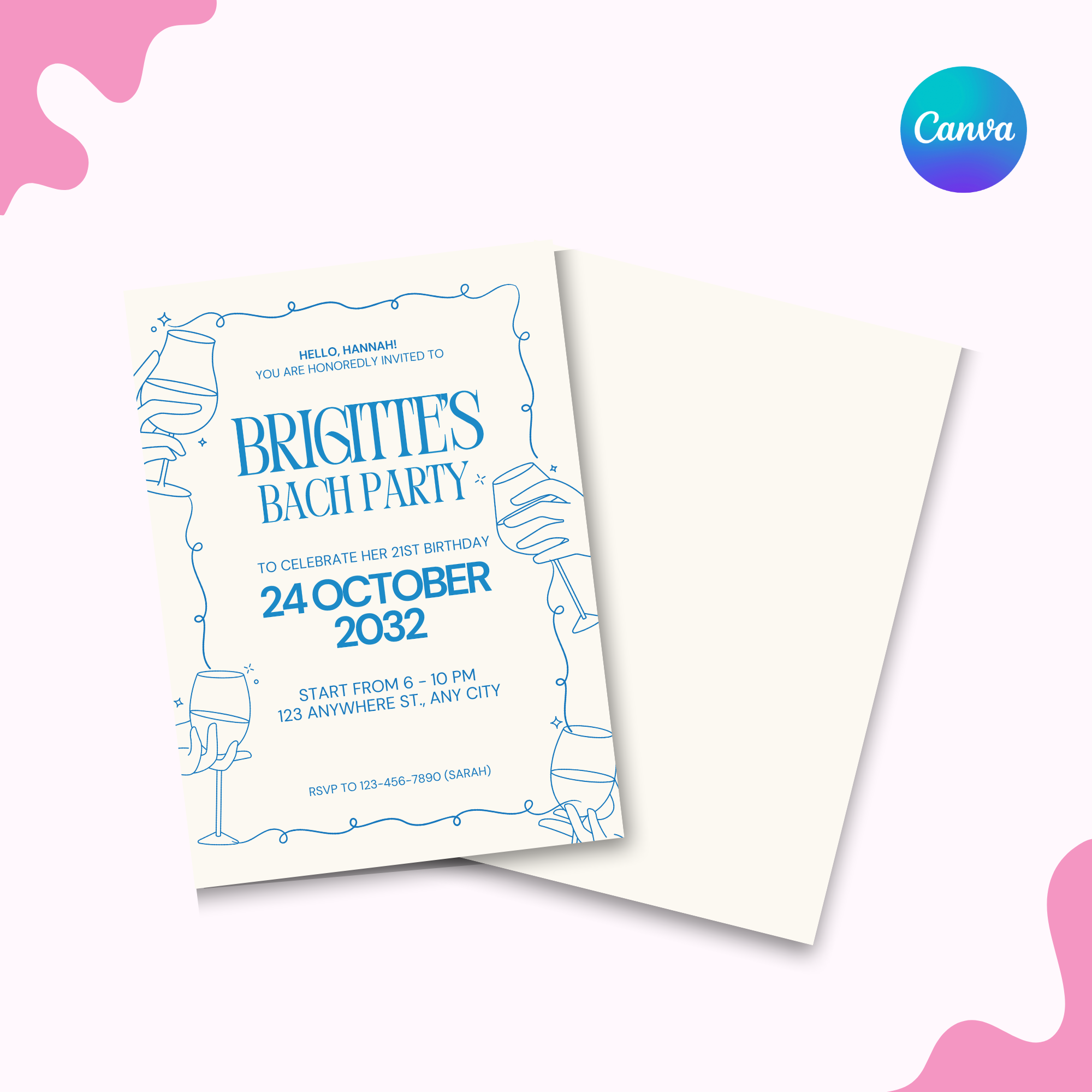 Illustrated Cheers Invitation