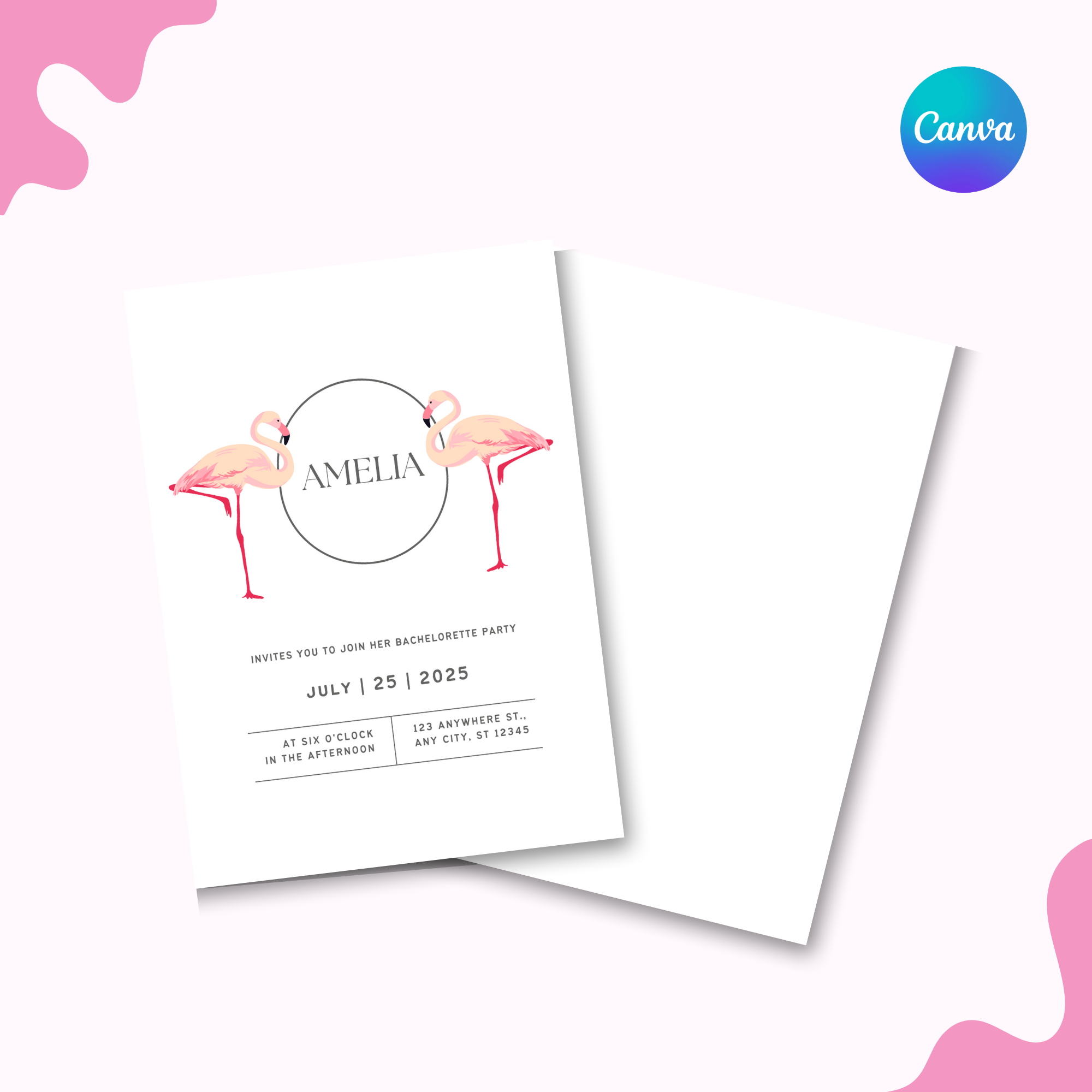 Flamingo Minimal Invitation