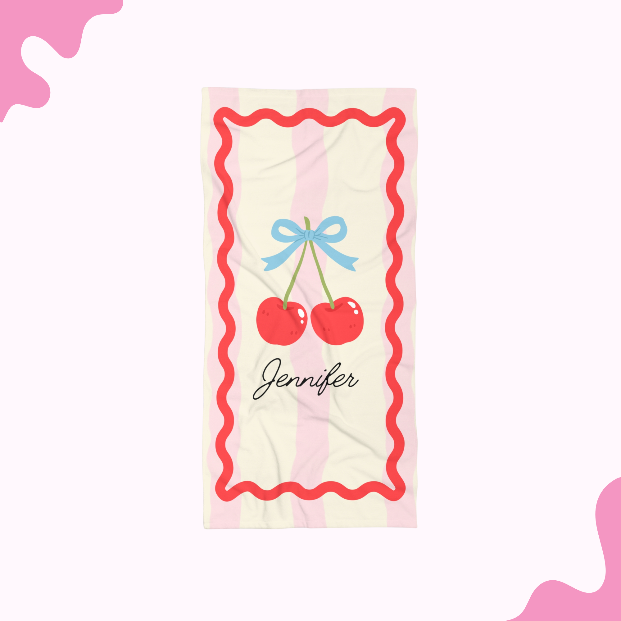 Pastel Cherry Beach Towel