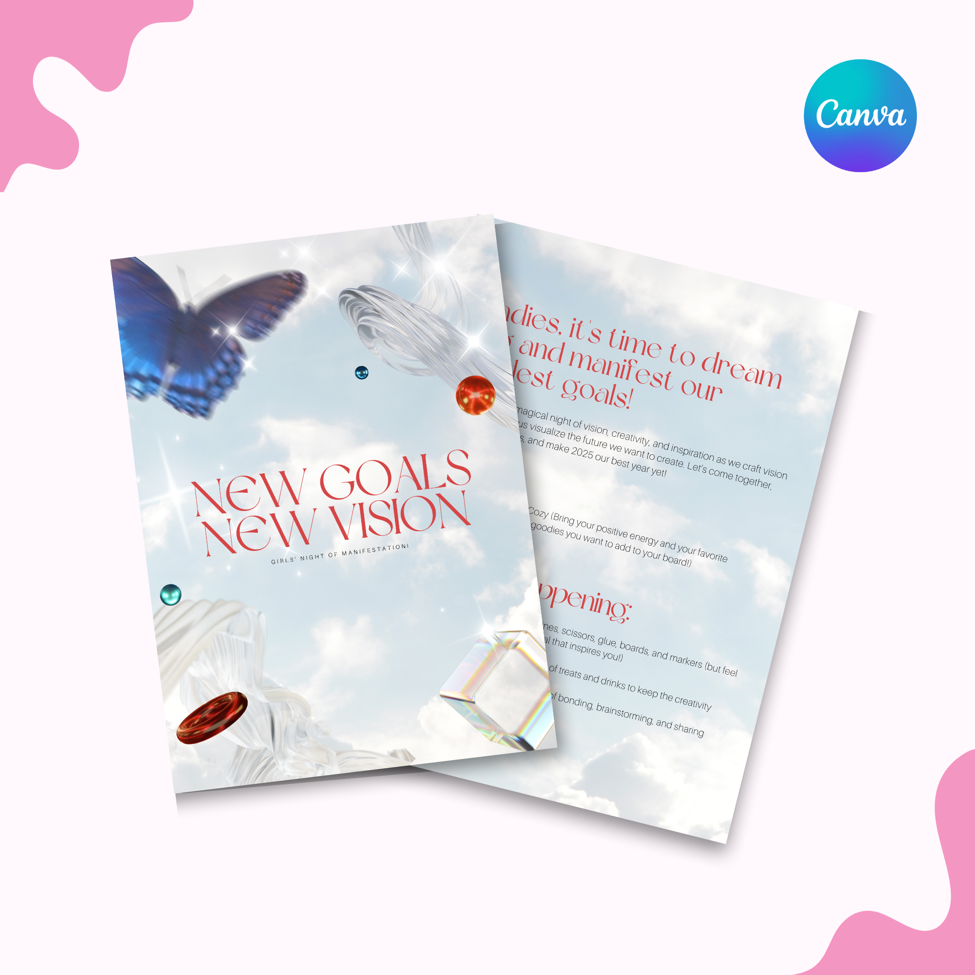 Dreamy Cloud Y2K Invitation