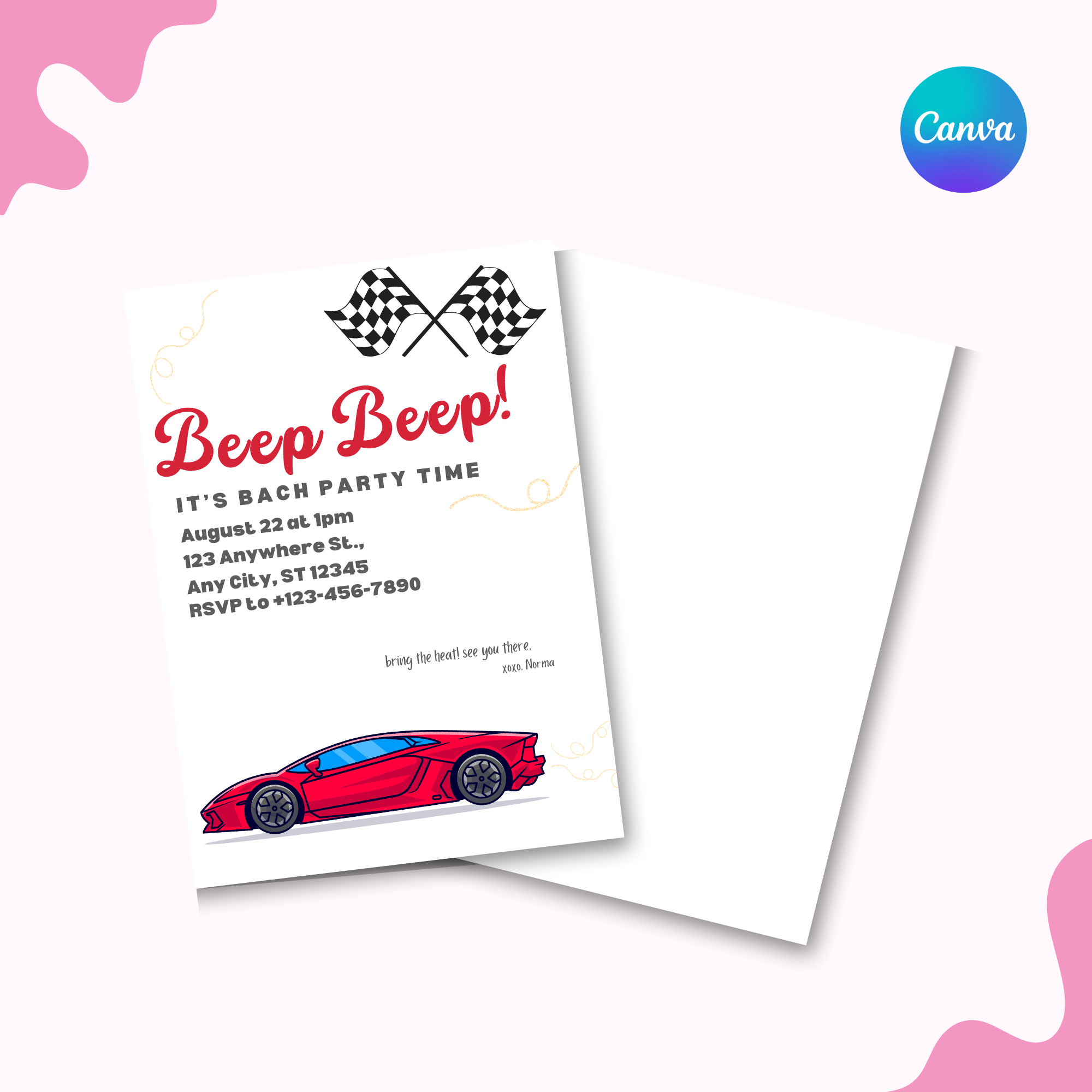 Racing To I Do Invitation