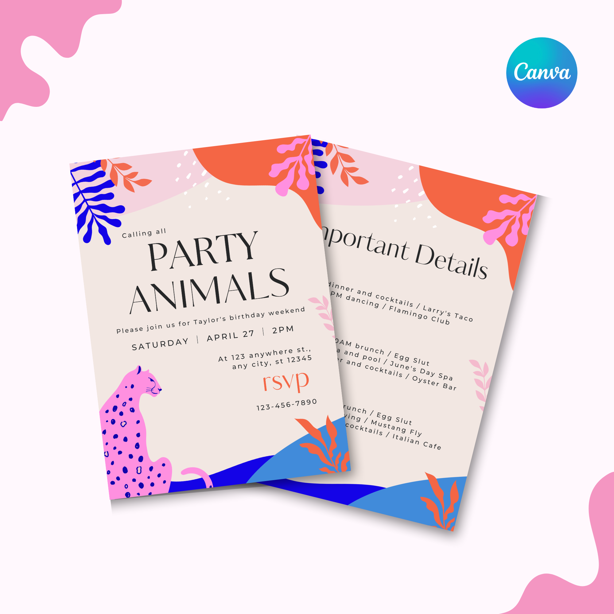 Party Animal Itinerary