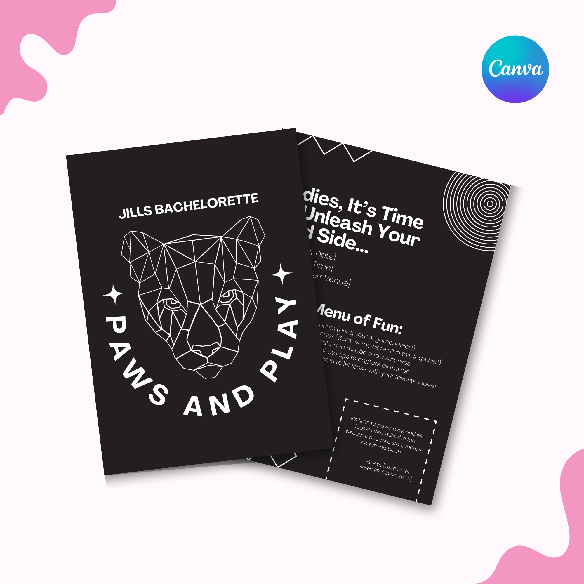 Geometric Leopard Invitation