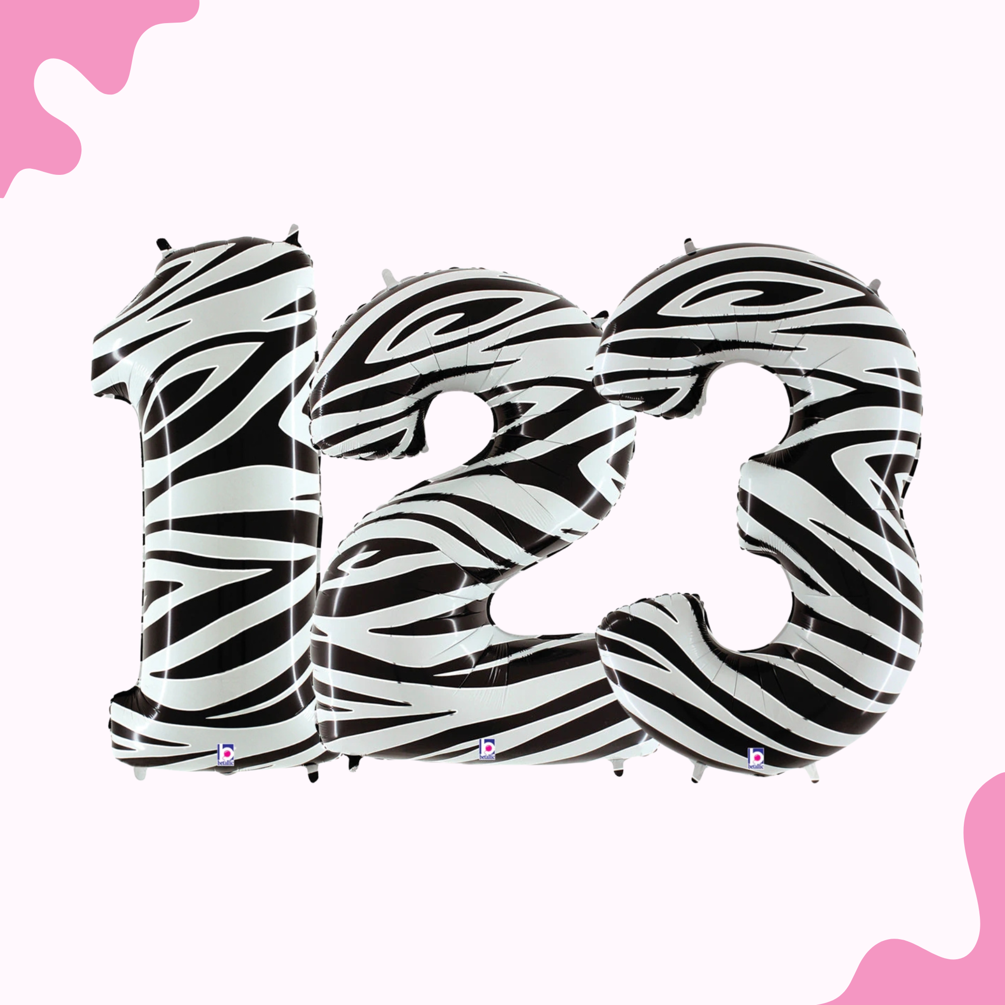 Zebra Number Balloon